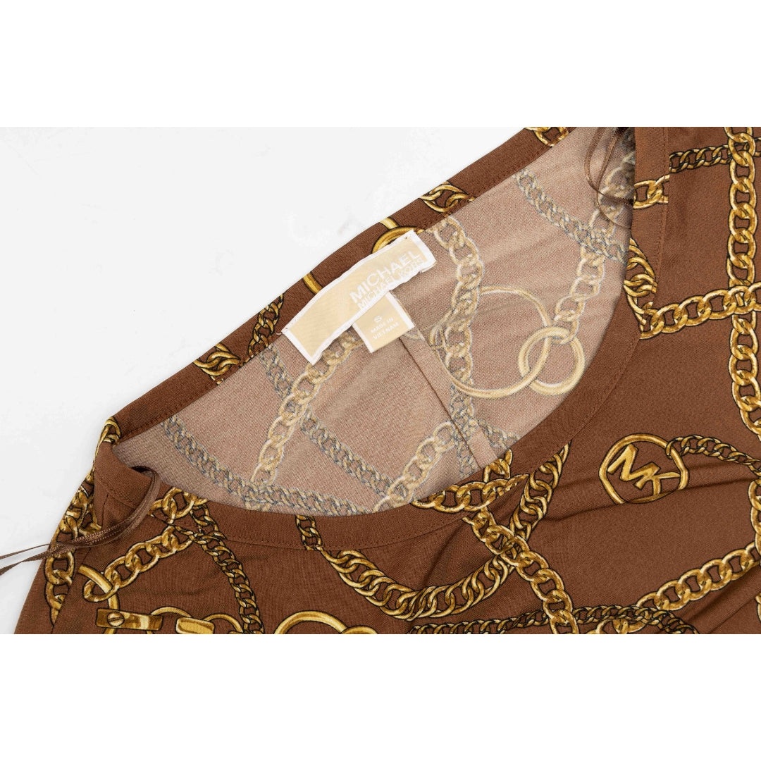 Michael Kors Brown Printed Mini Dress