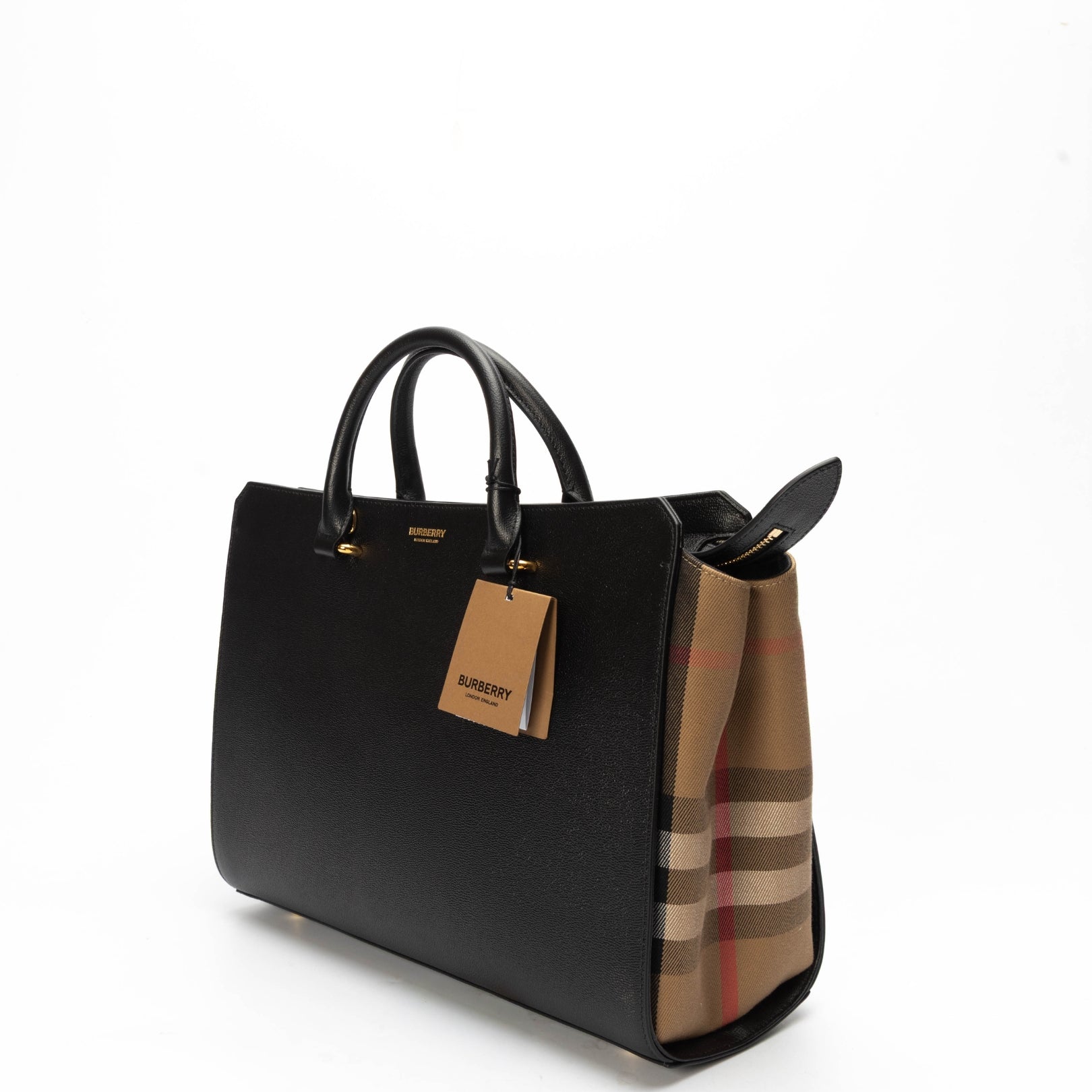 Burberry Black Vintage Check Banwell Convertible Bag
