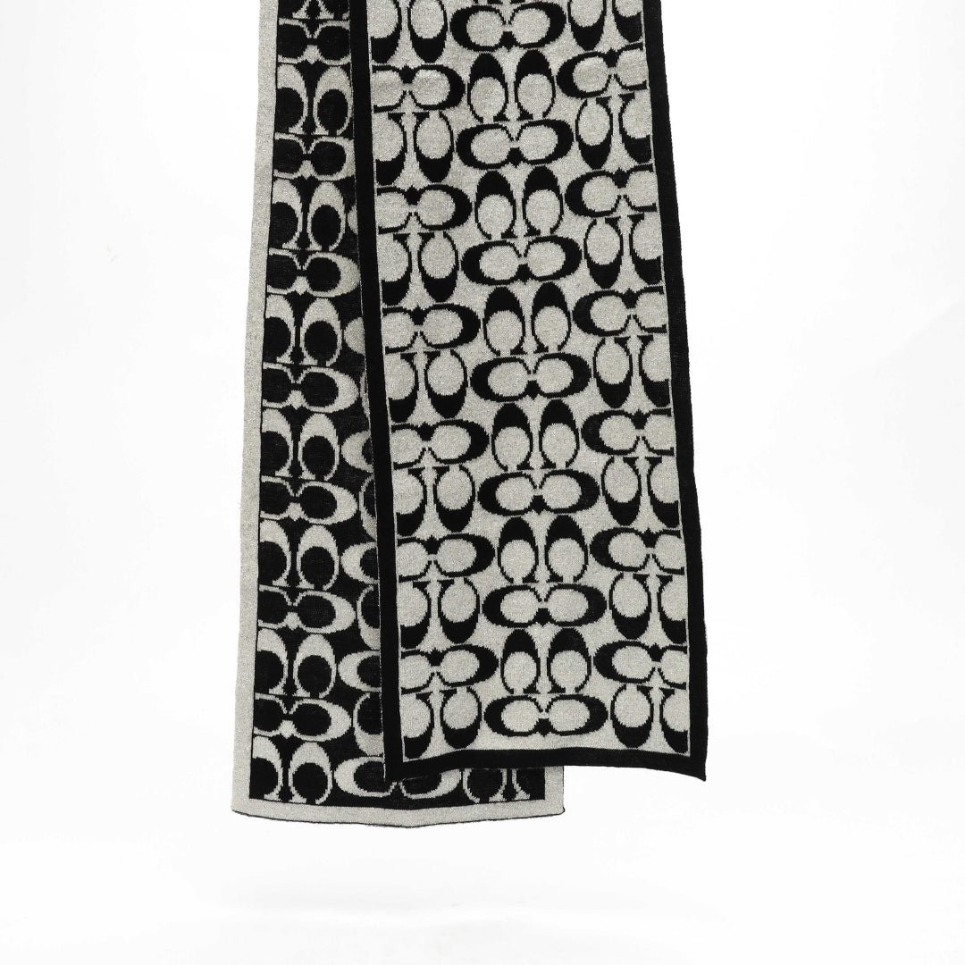 Coach  Black & White C Canvas Scarf