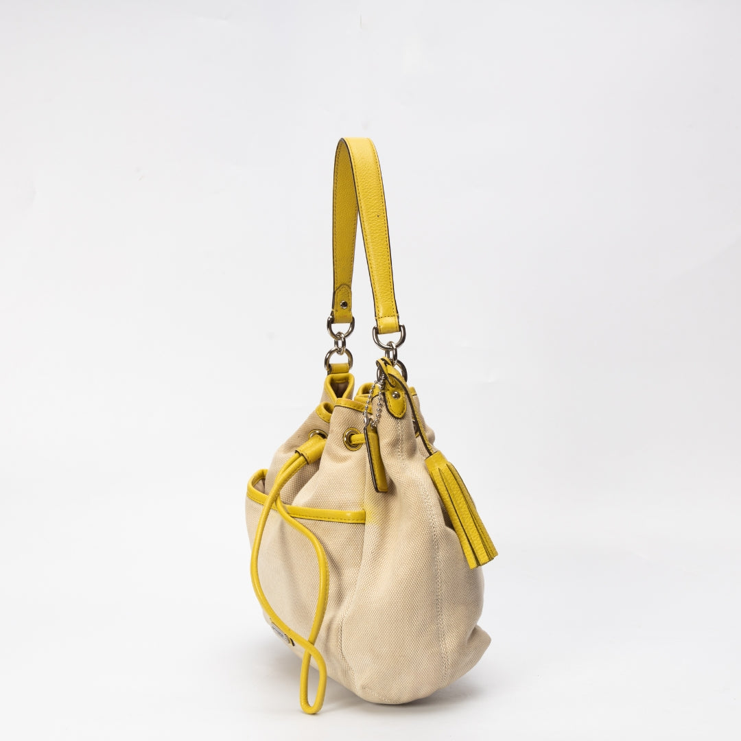 Coach Avery Canvas Drawstring Shoulder Bag