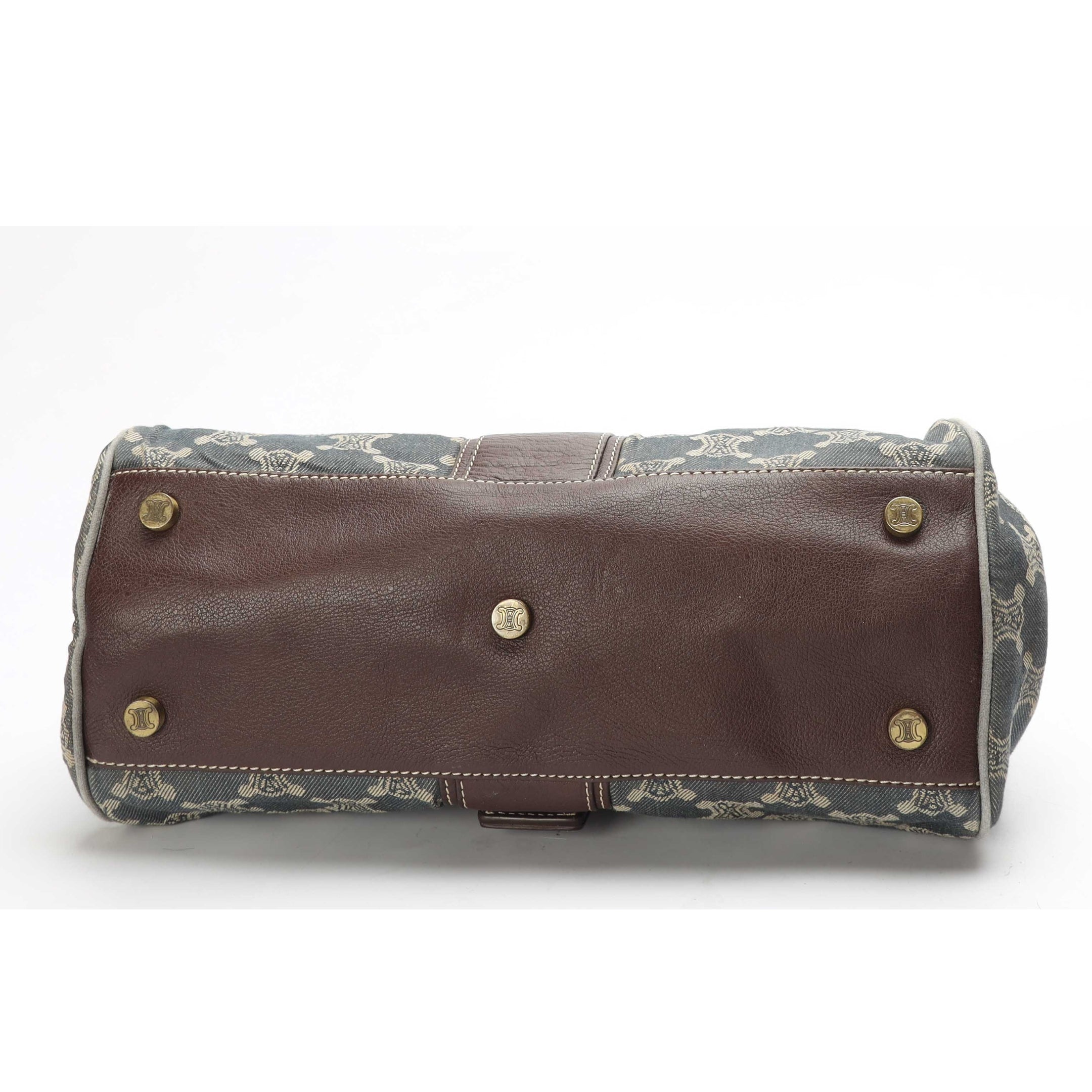 Celine Macadam Blue Denim Shoulder Bag
