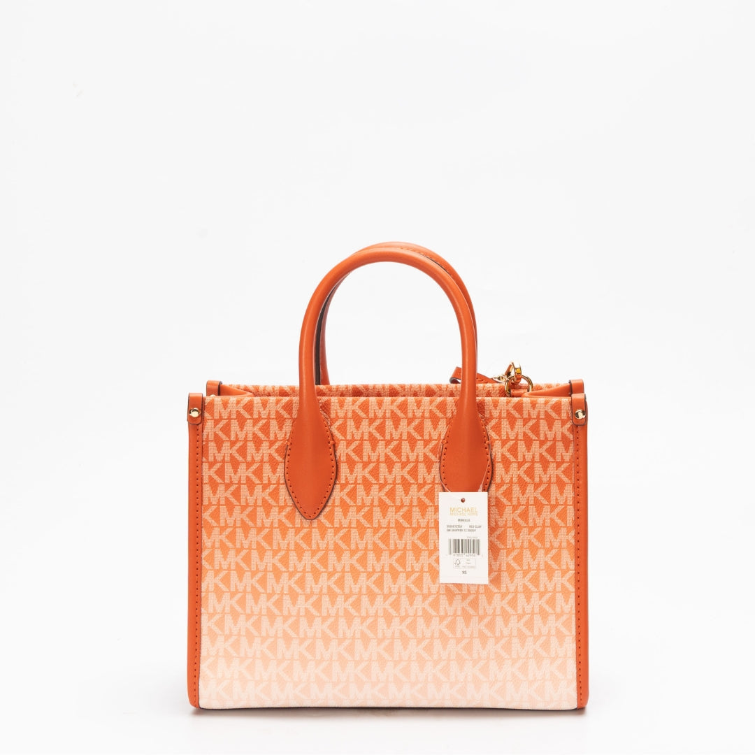 Michael Kors Mirella Orange Ombré Logo Tote