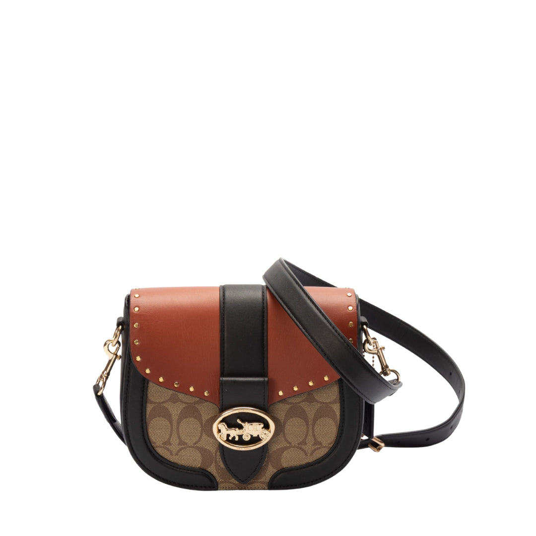 Coach Georgie Saddle Bag In Colorblock