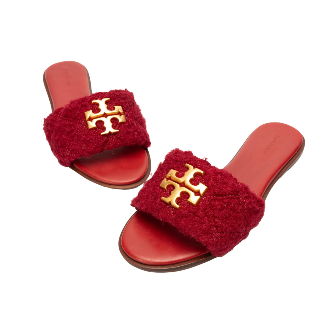 Tory Burch Metal Logo Eleanor Slides