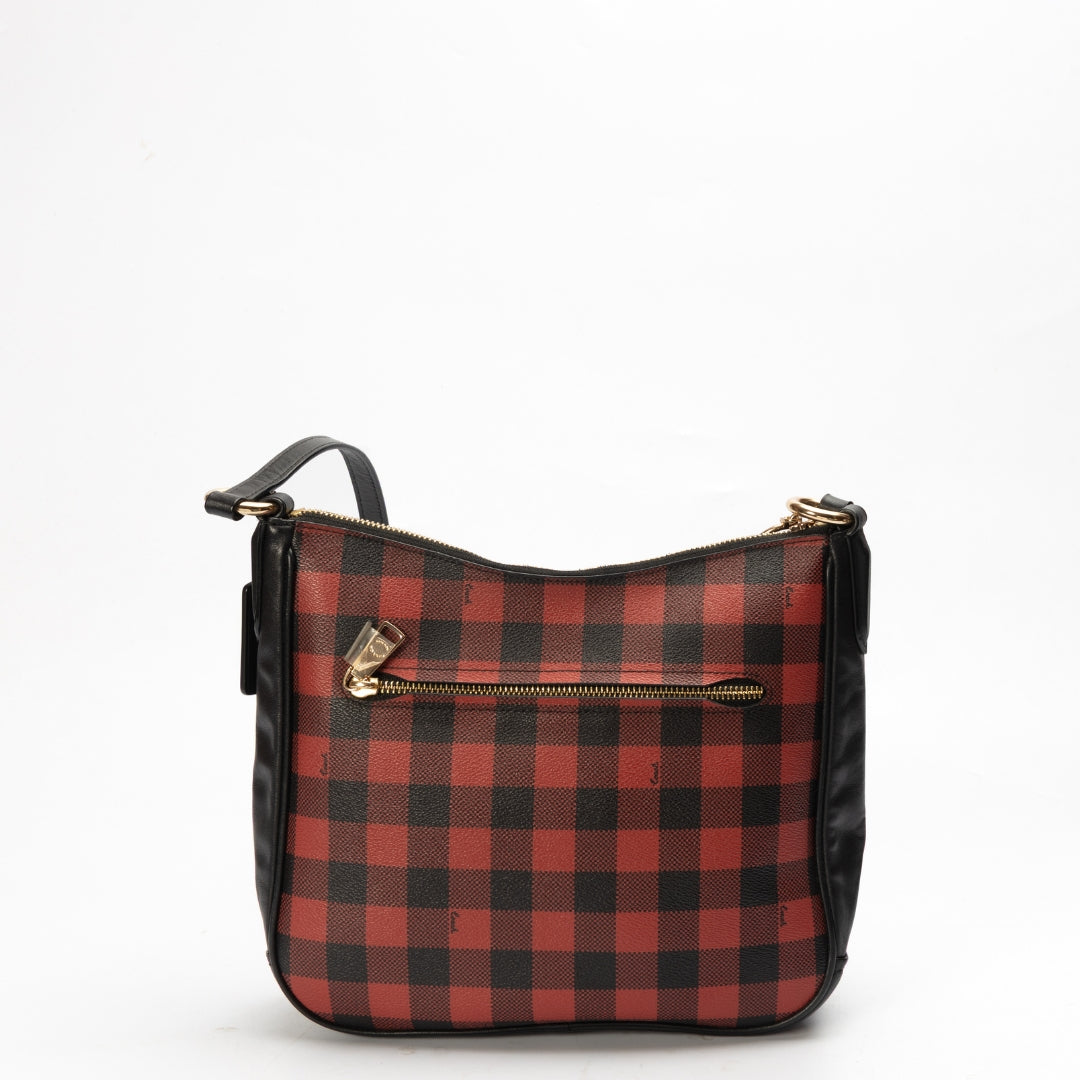 Coach Chaise Red Checkers Canvas Crossbody Bag
