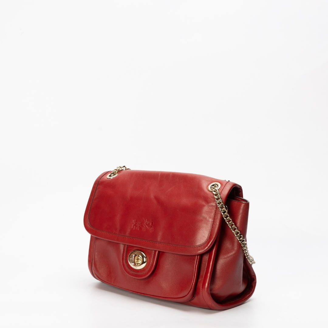 Coach Red Leather Pocket Shoulder Bag