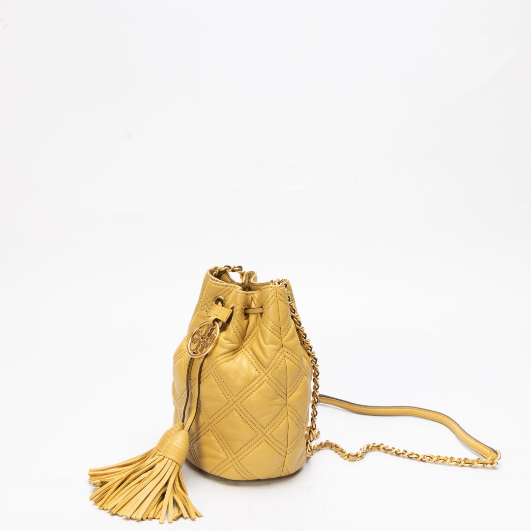Tory Burch Yellow Fleming Soft Bucket Bag