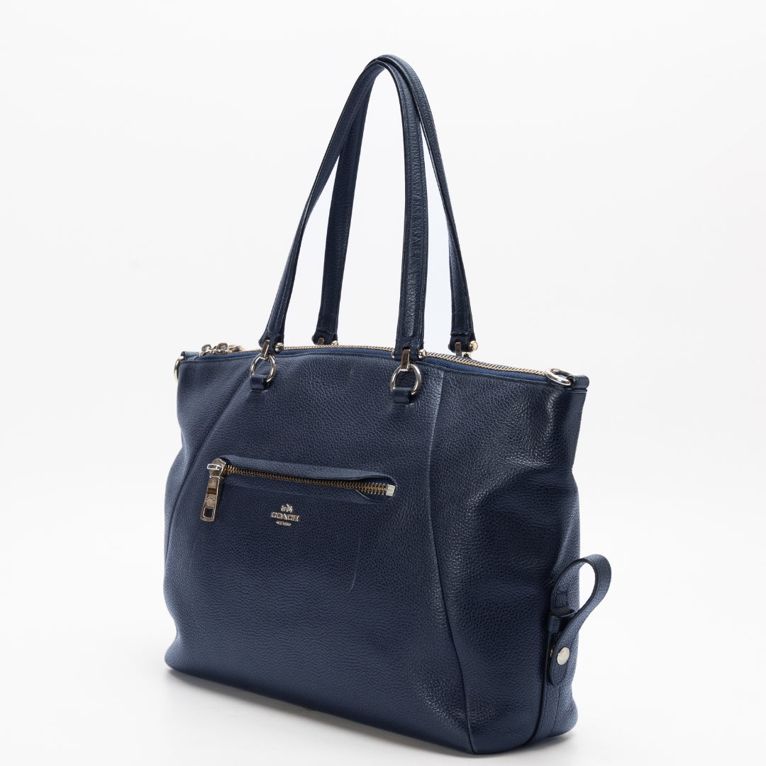 Coach Navy Blue Leather Prairie Satchel