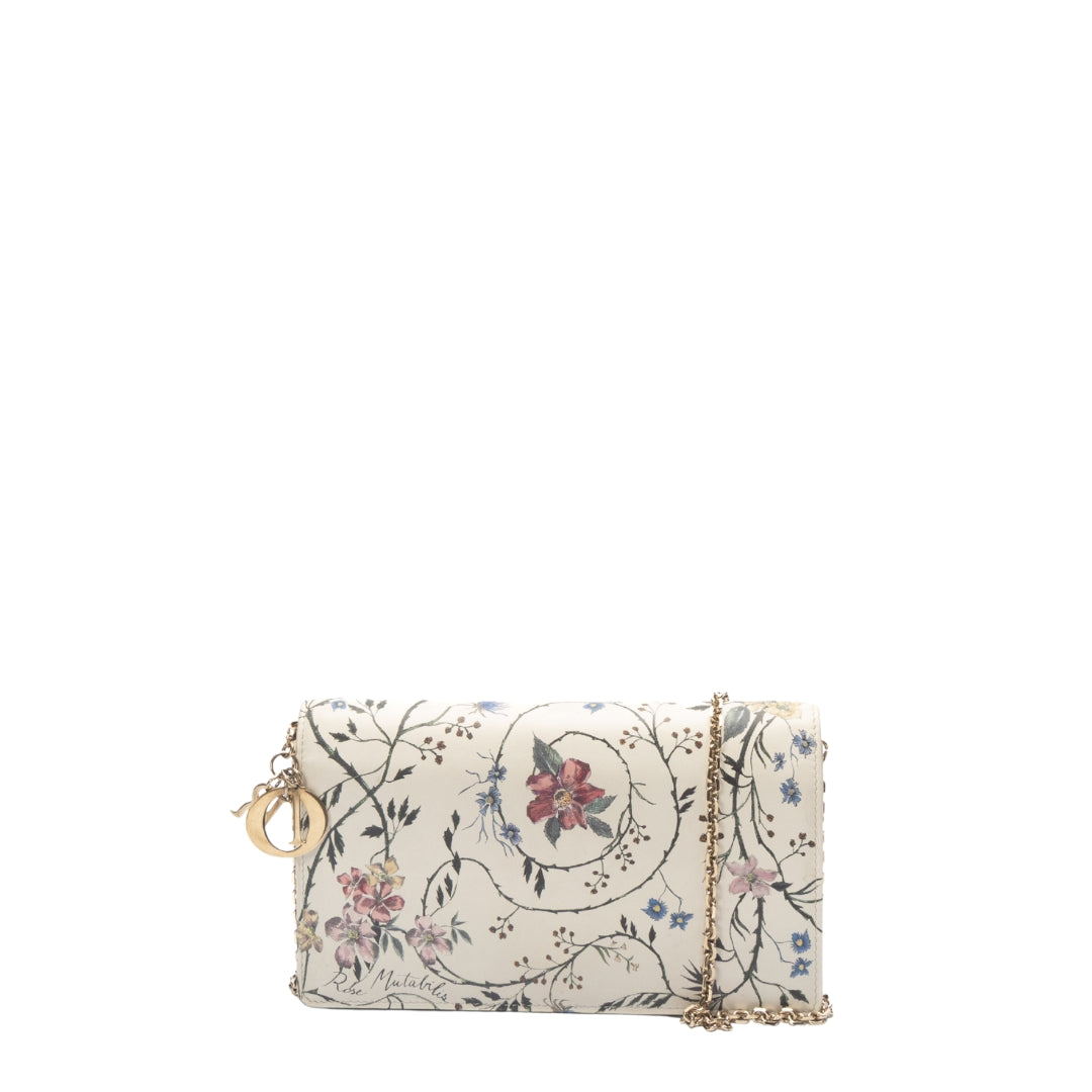 Lady Dior Dahlia Millefiori Printed Calfskin Sling Bag
