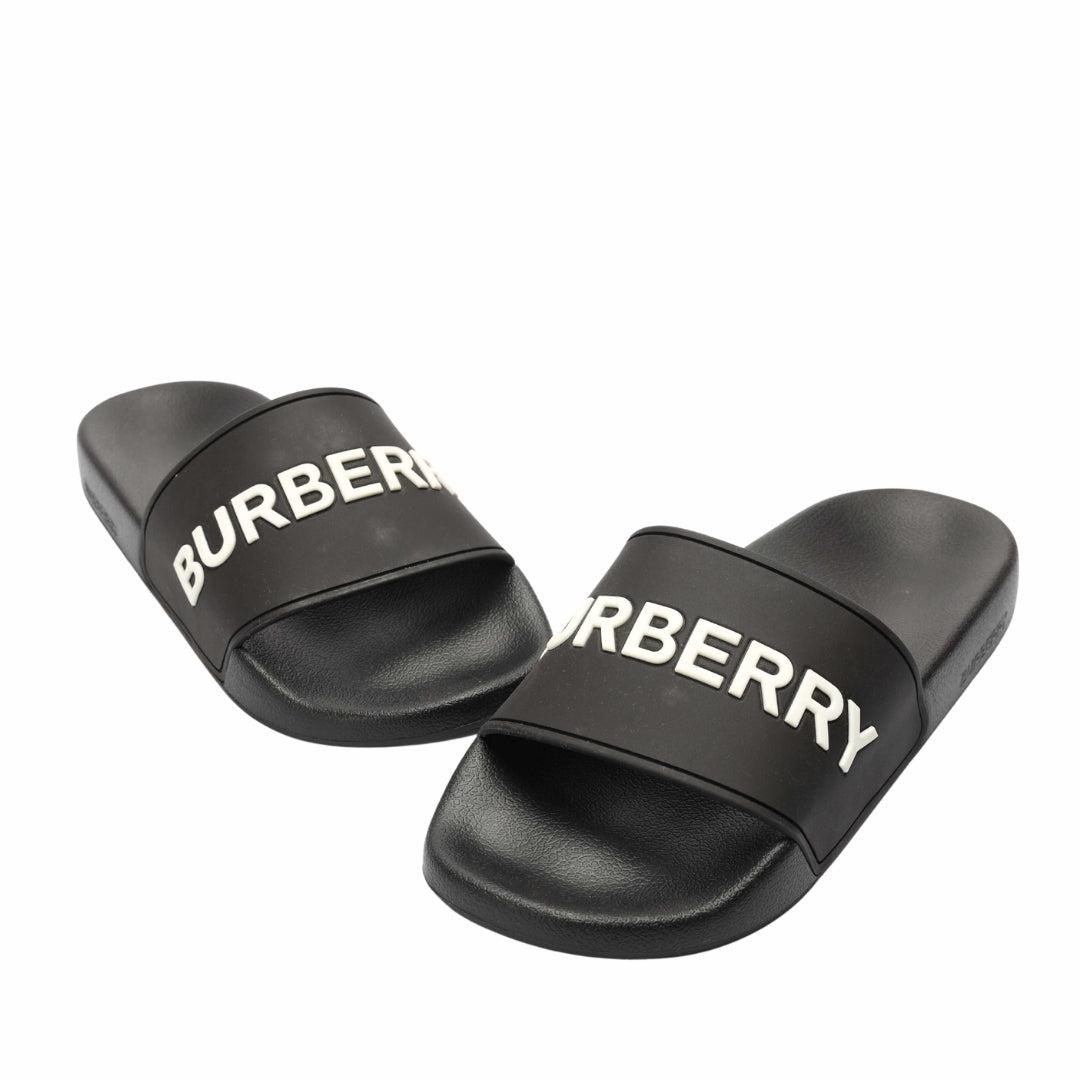 Burberry Black Logo Slides