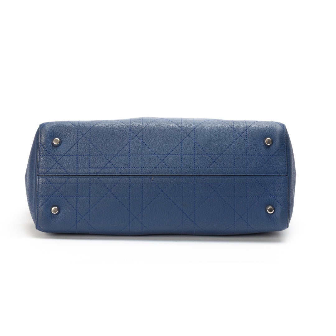 Dior Medium Calfskin Blue Cannage Tote