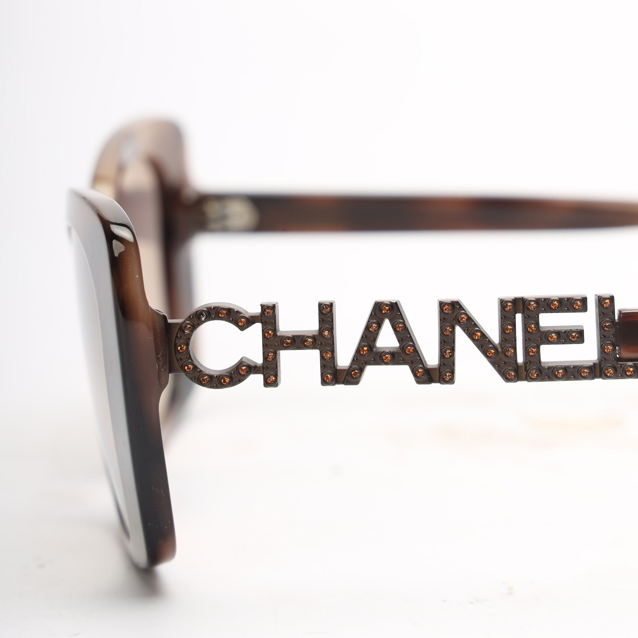 Chanel Brown Tortoise Square Sunglasses