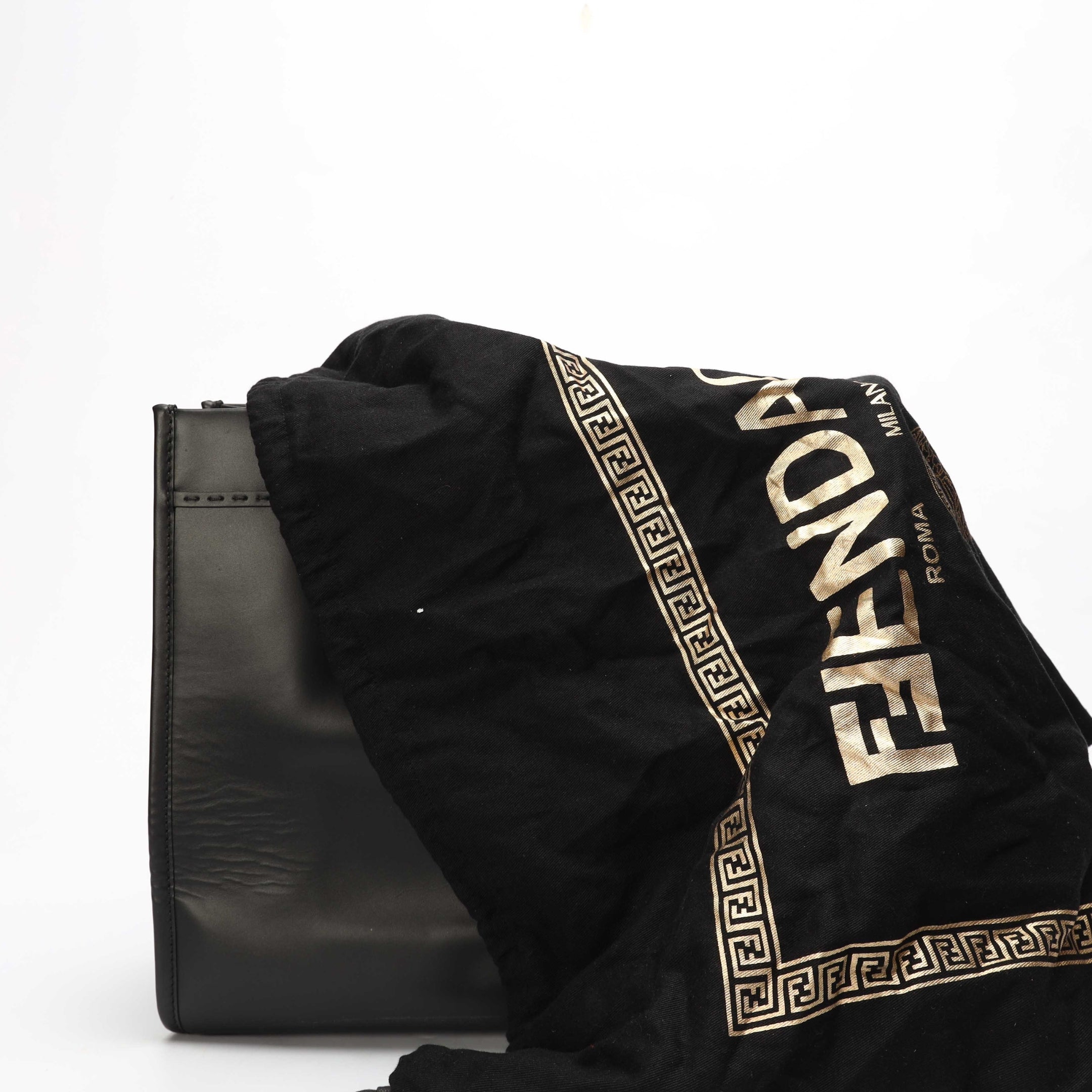 Fendi X Versace Black Fendace Sunshine Shopper Tote