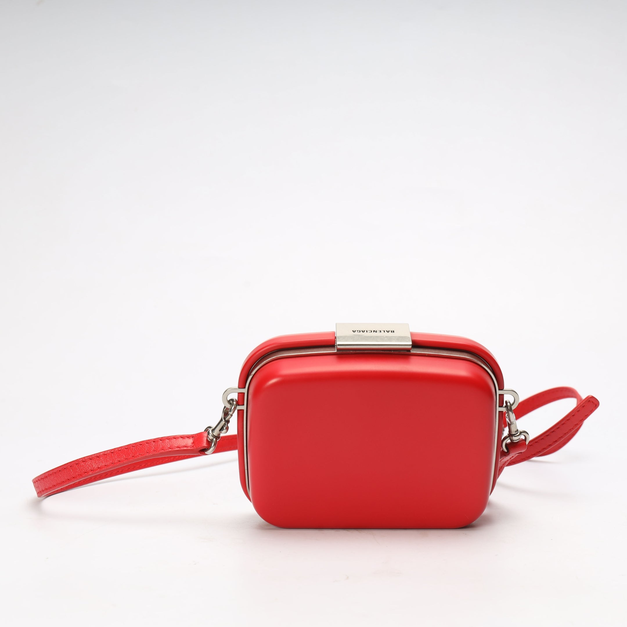 Balenciaga Recycled Plastic Red Mini Lunch Box Case Sling Bag