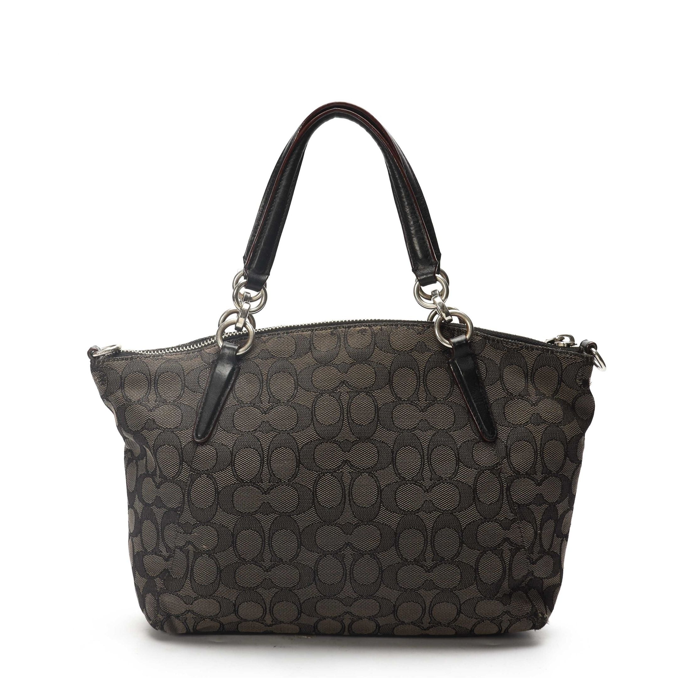 Coach Black/Grey Canvas Kelsey Satchel