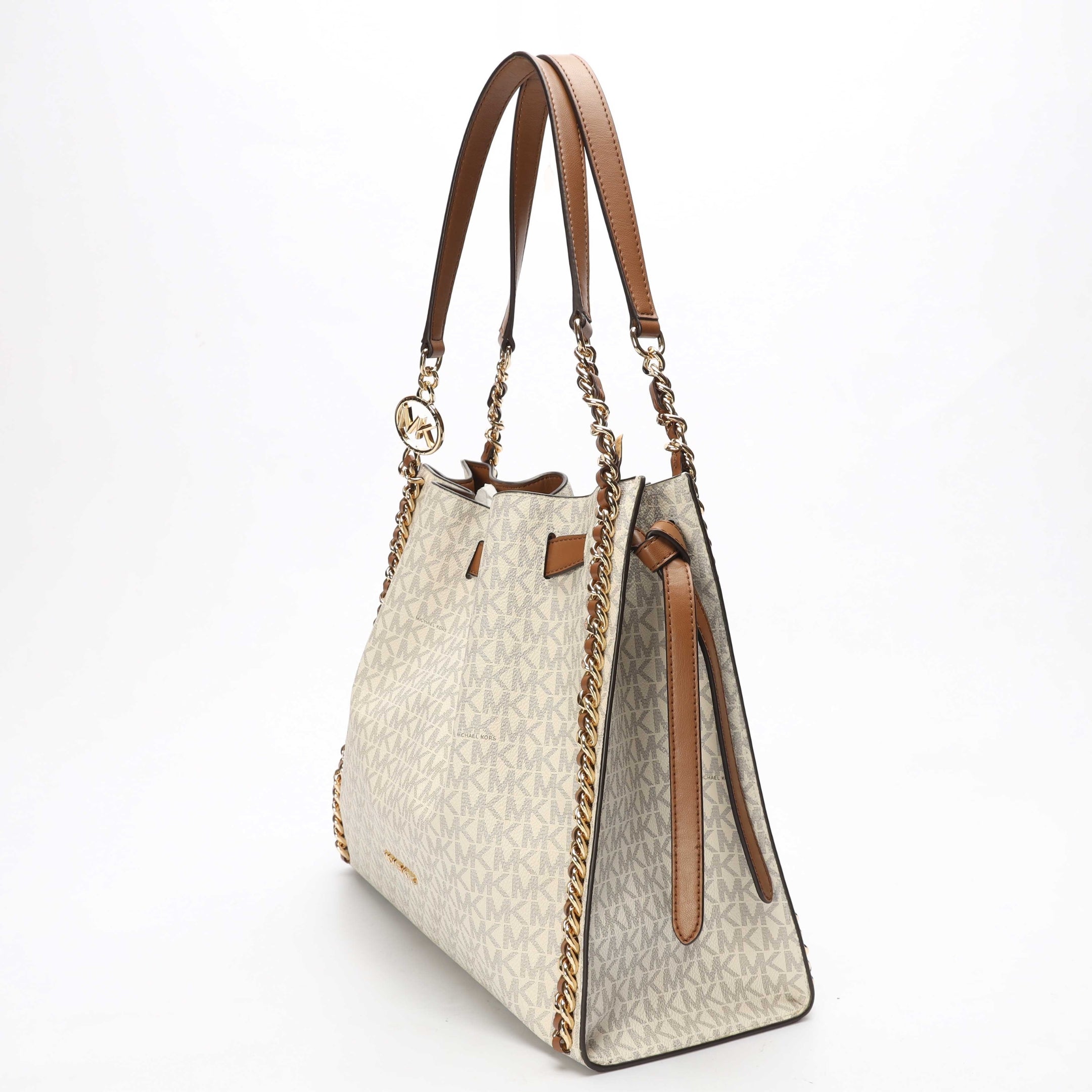 Michael Kors Vanilla Mina Logo Large Shoulder Bag