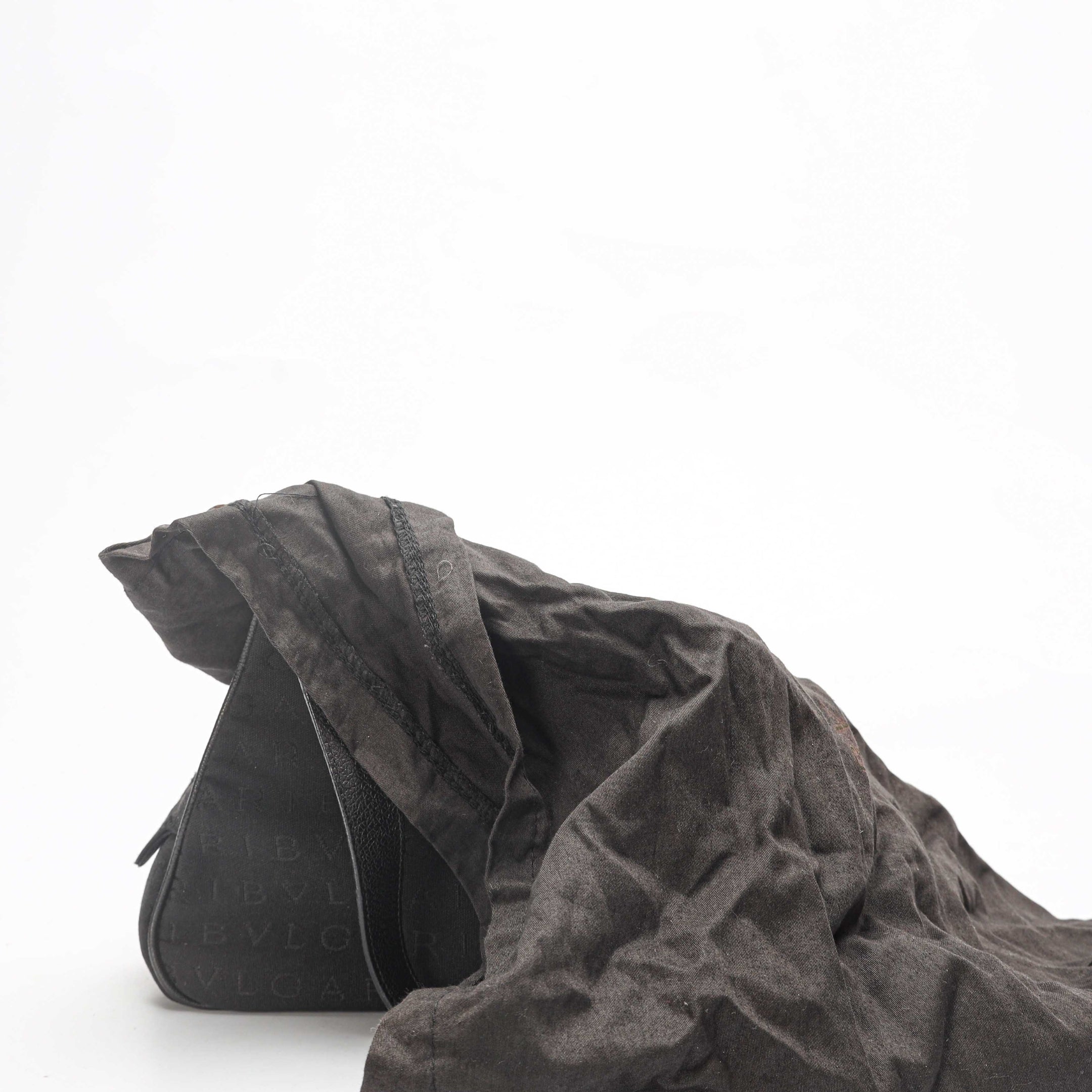Bvlgari Black Logo Canvas Shoulder Bag