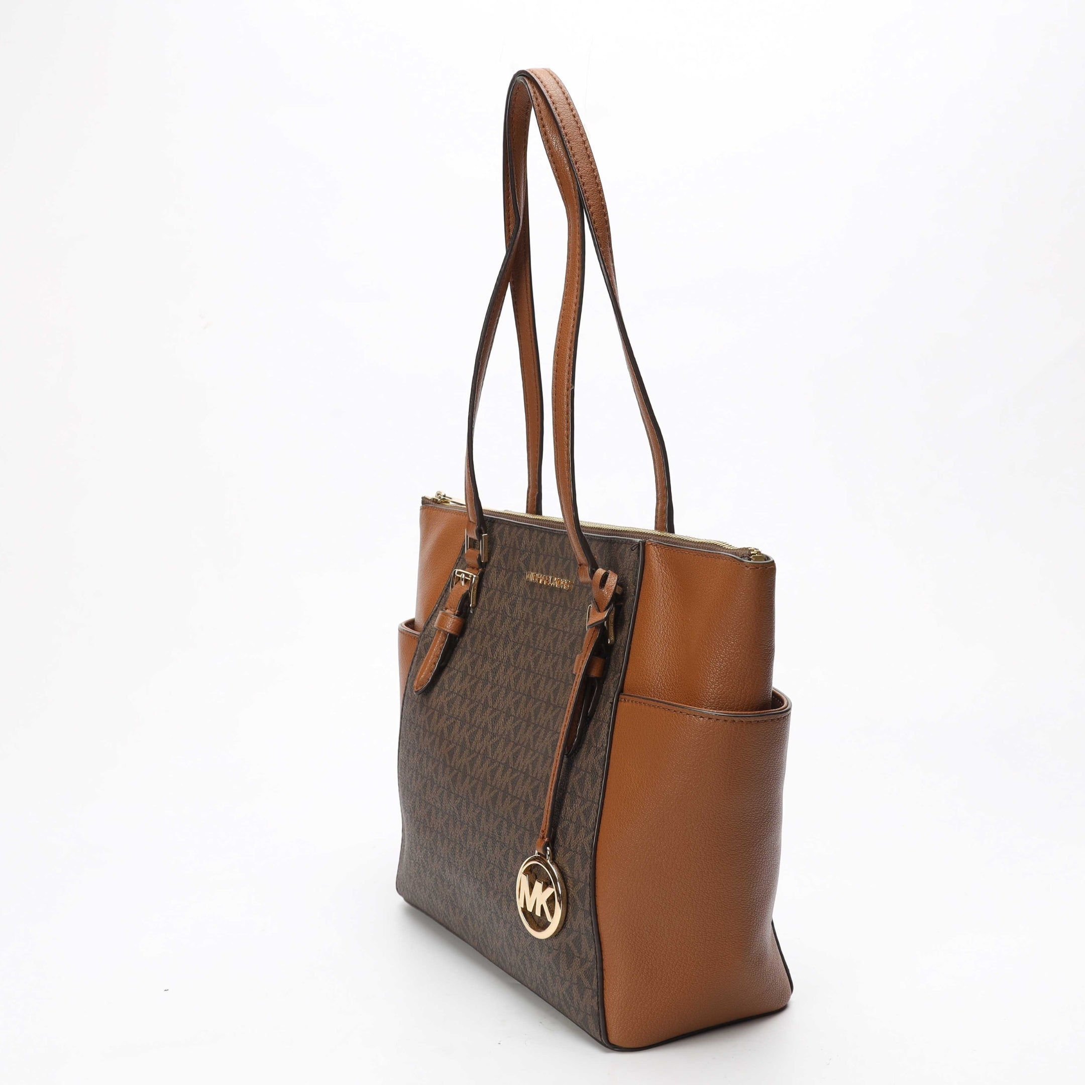 Michael Kors Charlotte Brown Large Logo Tote