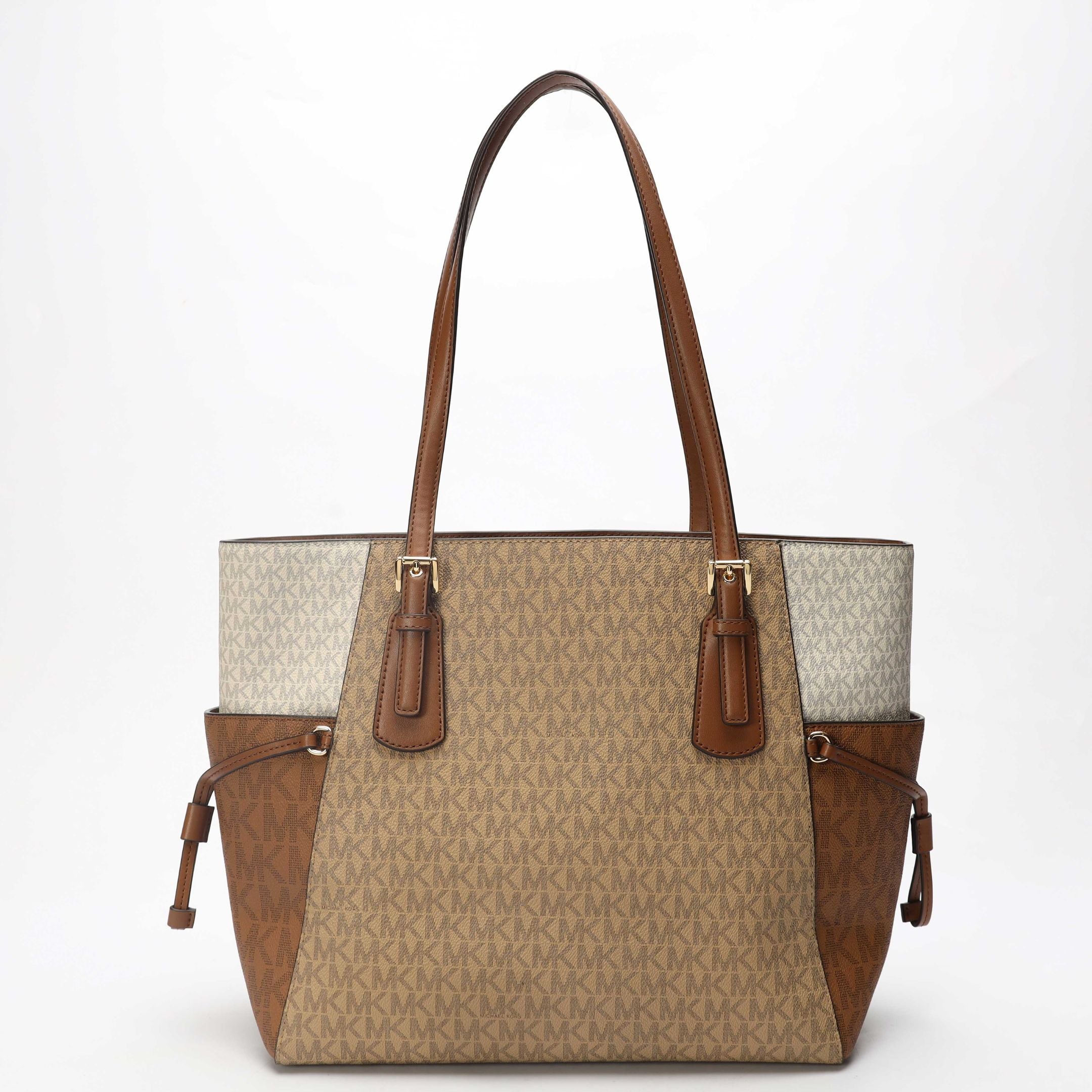 Michael Kors Voyager Color-Block Camel Logo Tote