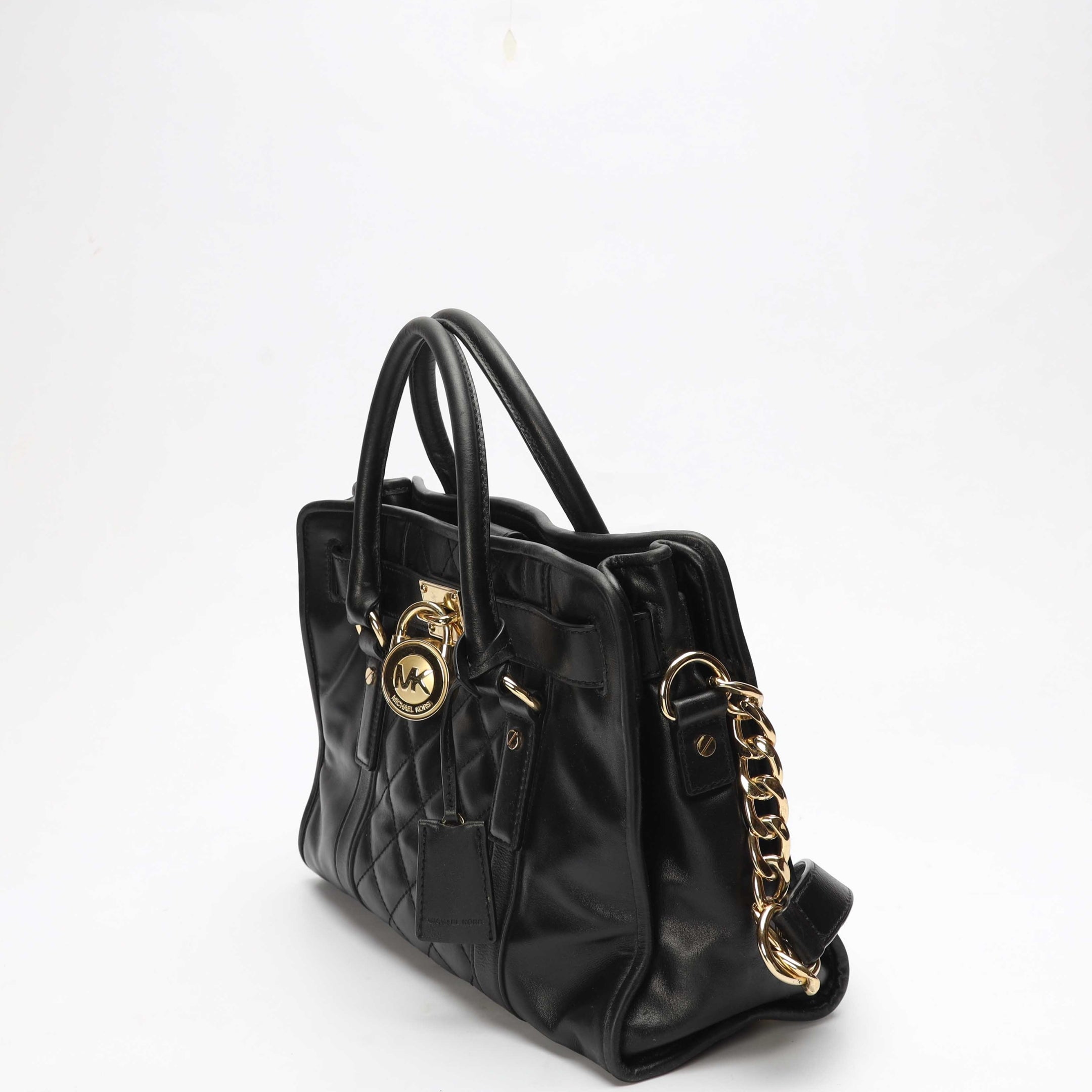 Michael Kors Hamilton Black Quilted Satchel