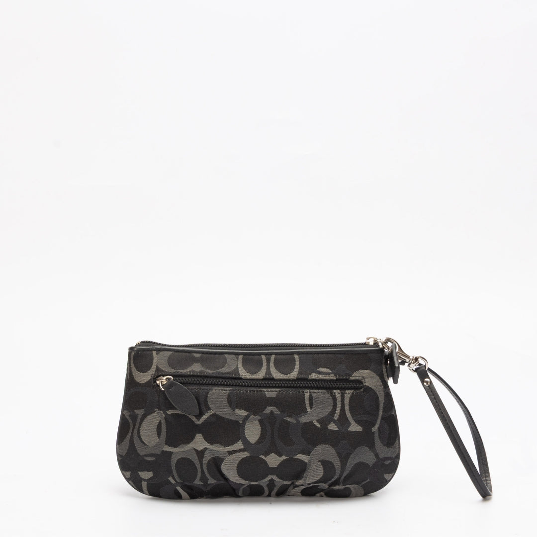 Coach Black Signature Canvas Wristlet