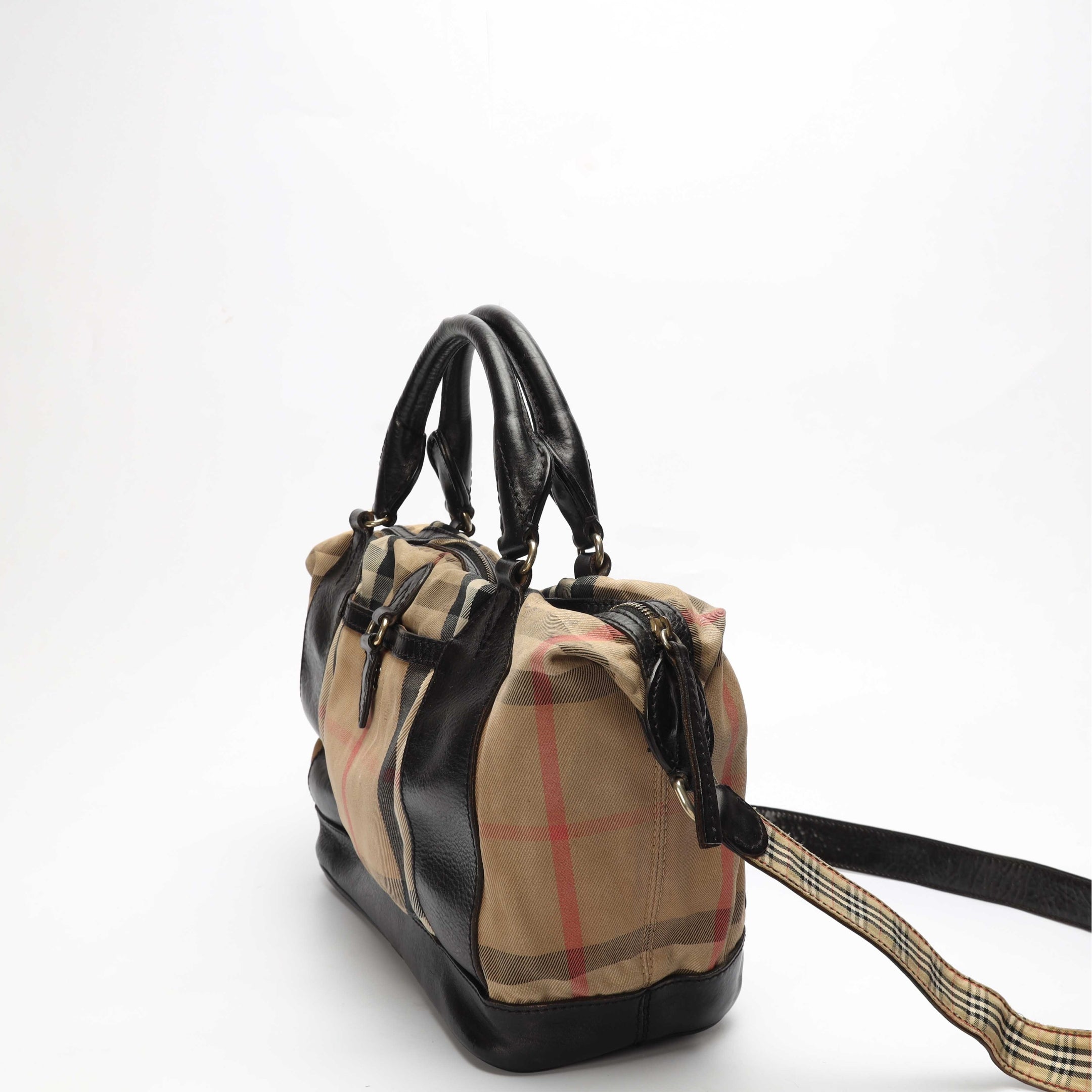 Burberry Nova Check Black/Beige Convertible Satchel