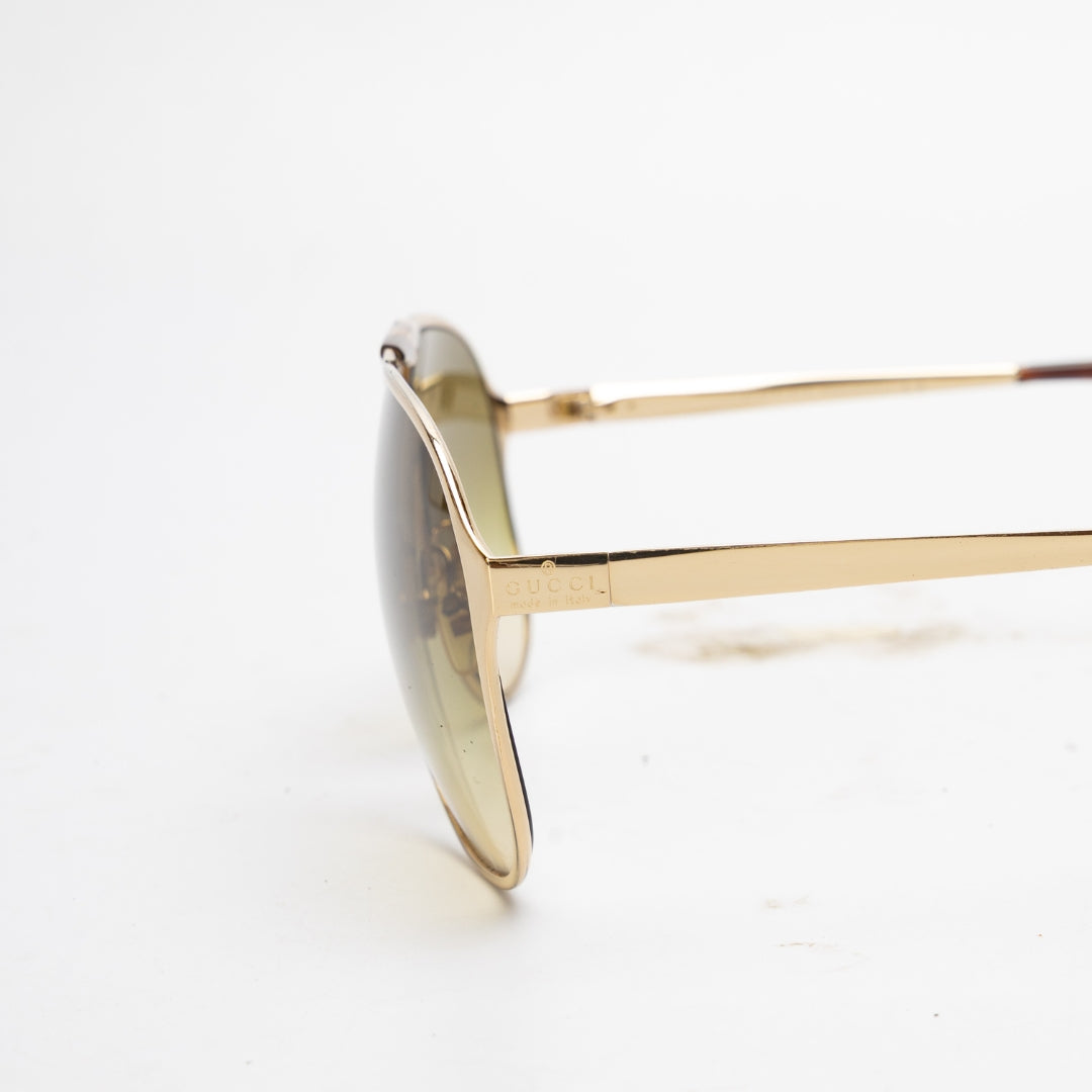 Gucci Green Gradient Aviator Women Sunglasses