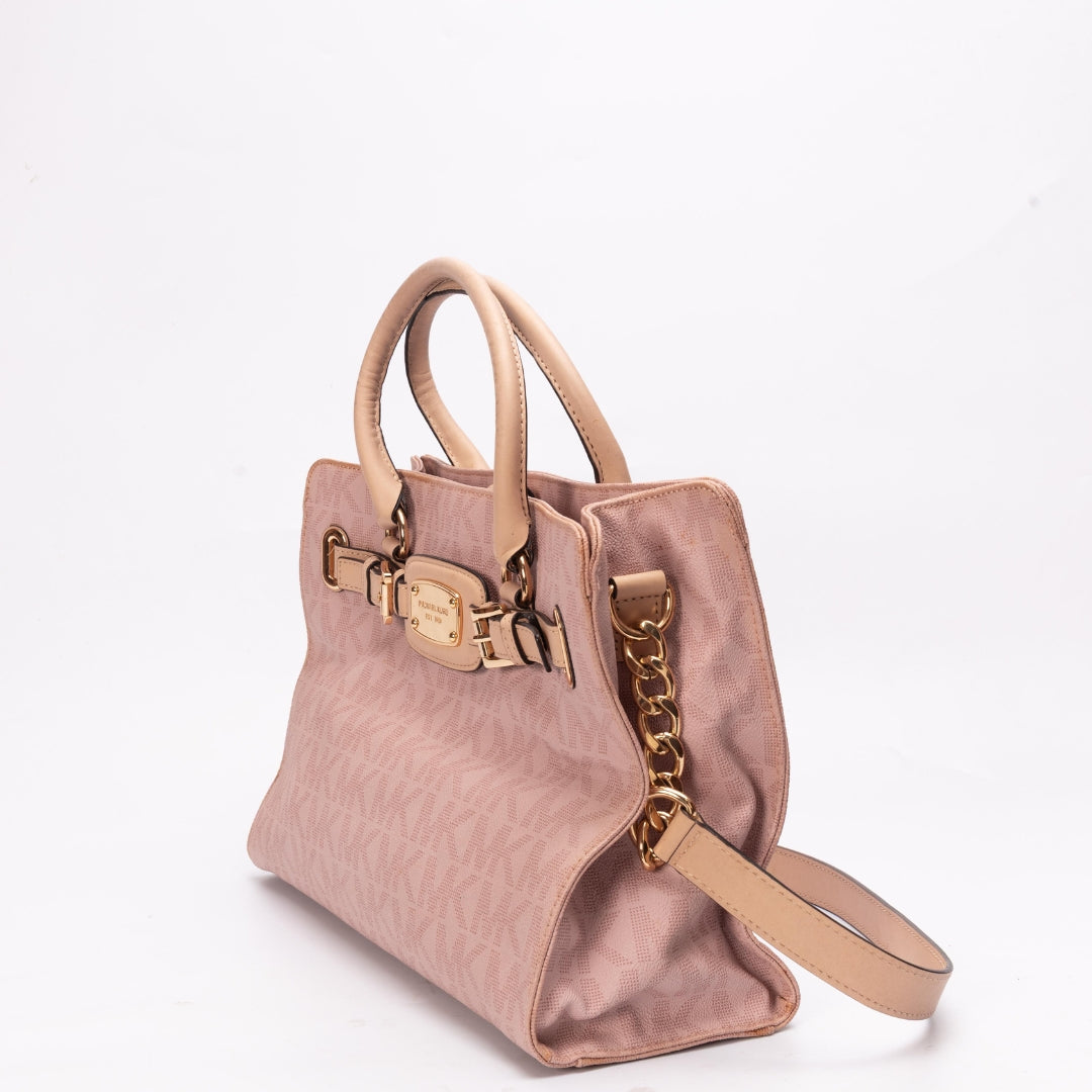 Michael Kors Hamilton Pink Logo Satchel