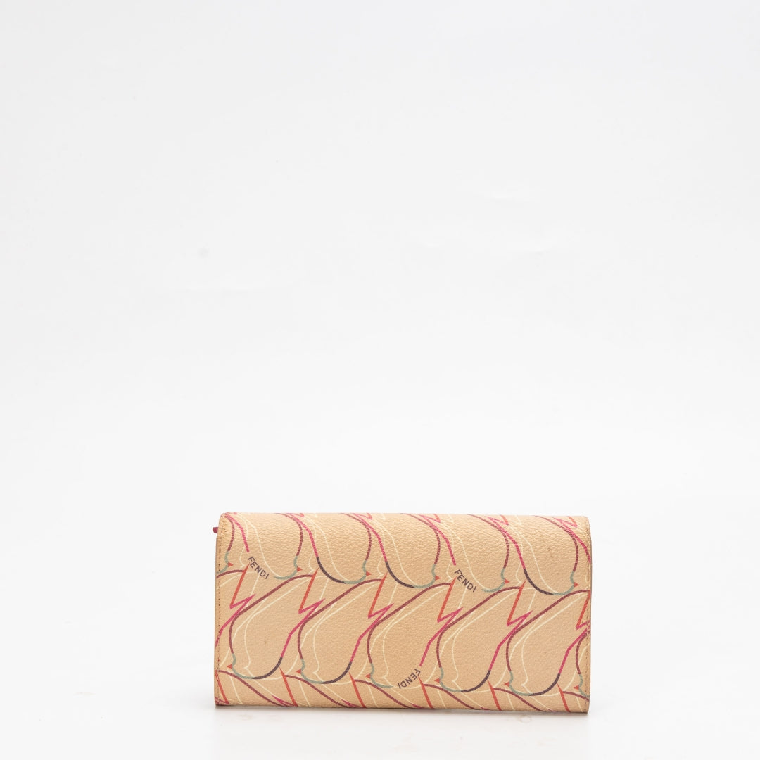 Fendi Bird Canvas Flap Wallet