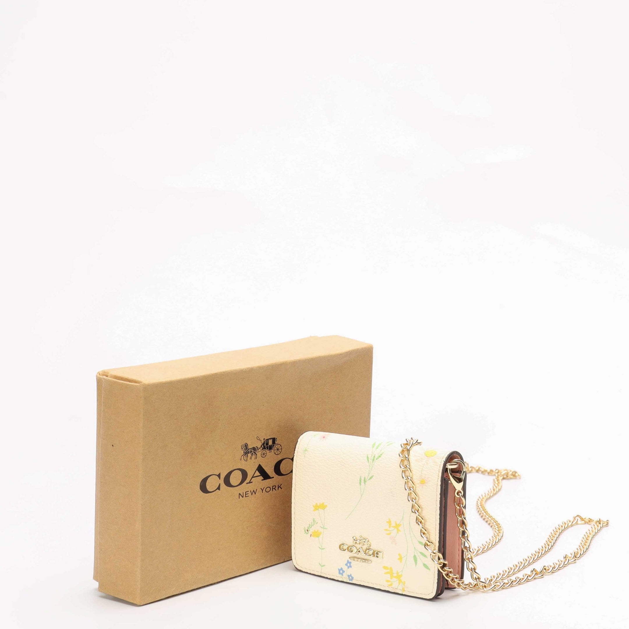 Coach Floral Mini  Chain Wallet