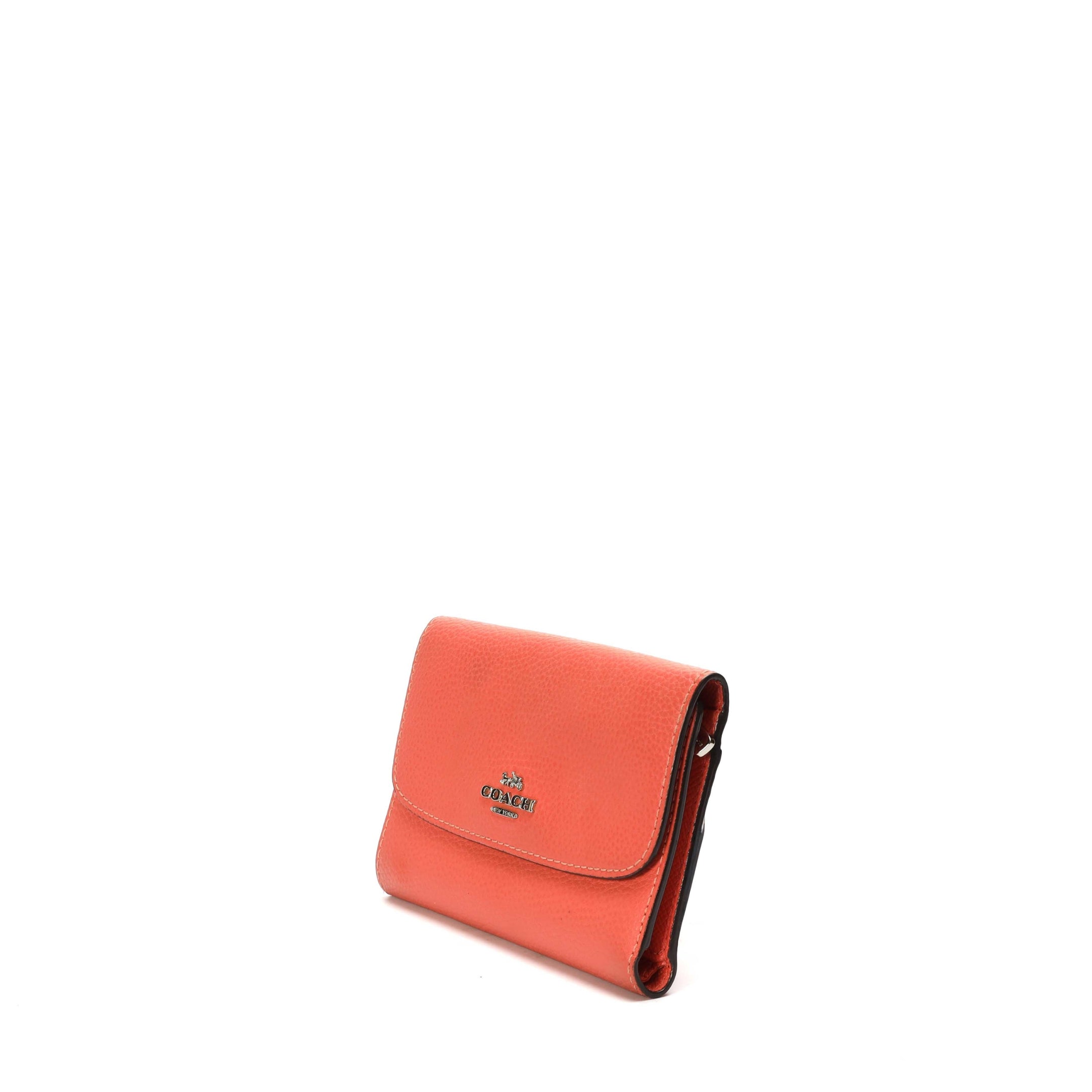 Coach Peach Mini Tri-Fold Wallet