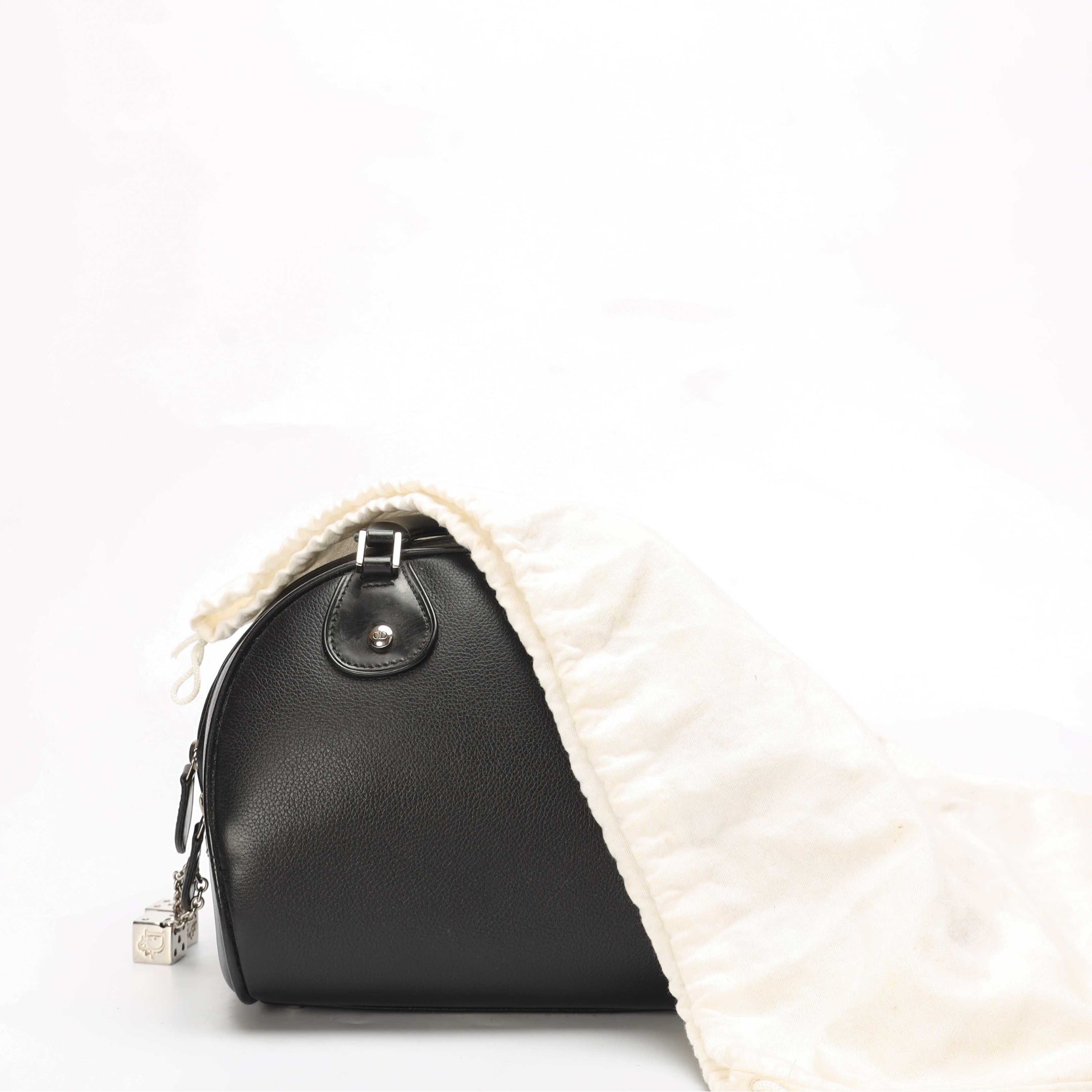Dior Black Gambler Dice Bowling Satchel
