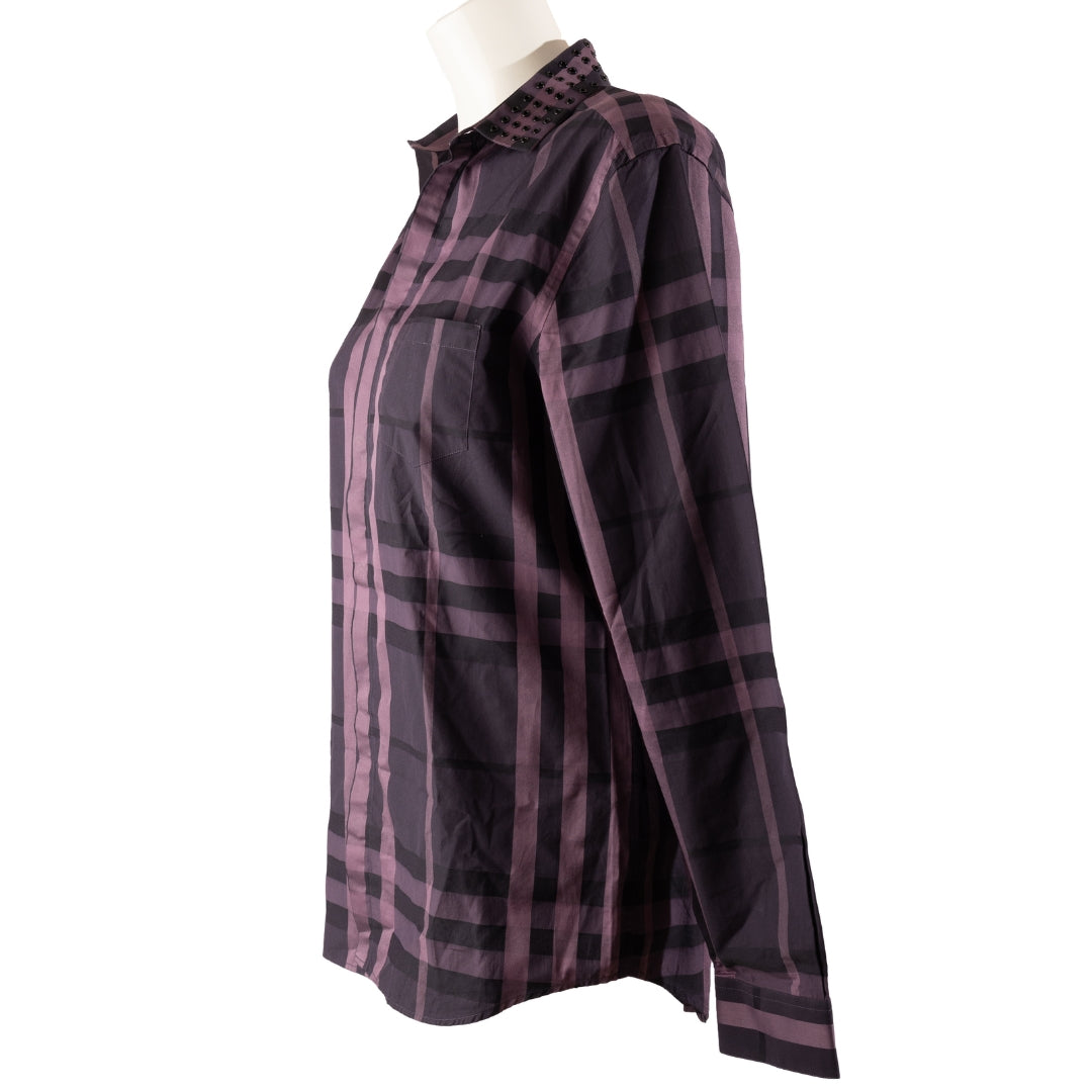 Burberry Checkered Purple Pink Shirt