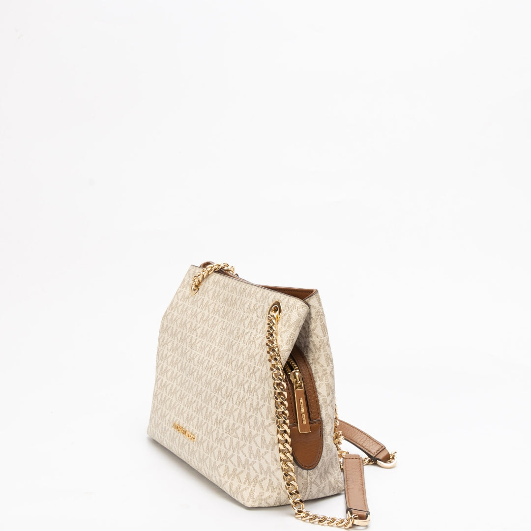 Michael Kors Vanilla Logo Chain Shoulder Bag