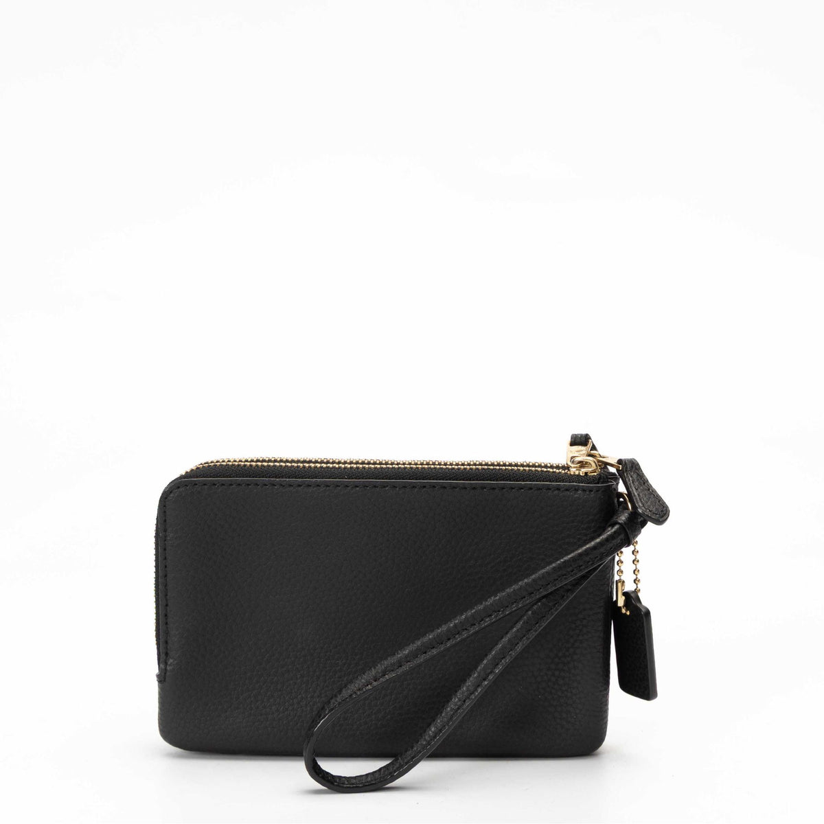 Coach Double Corner Zip Black Wallet