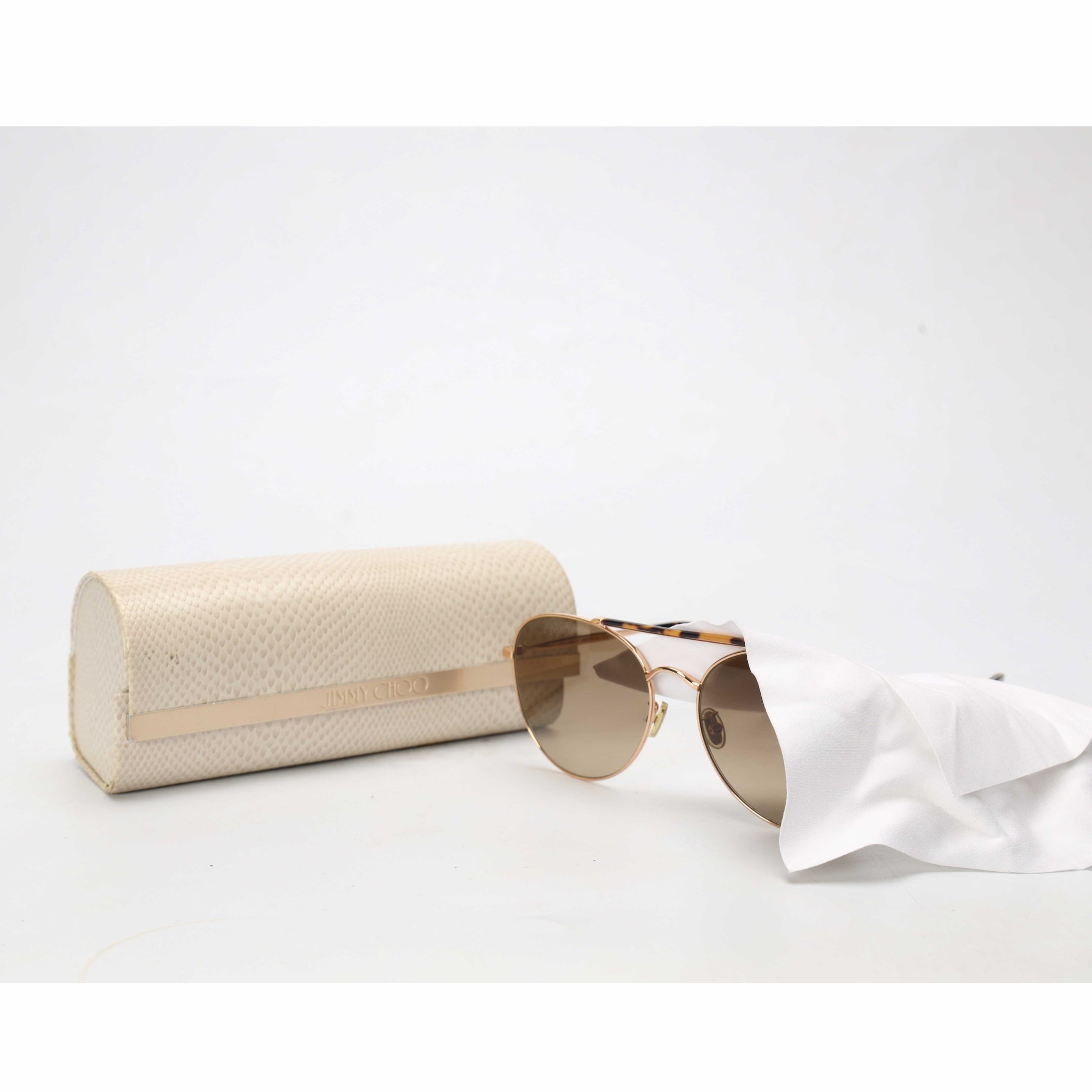 Jimmy Choo Gold Abbie Aviator Sunglasses