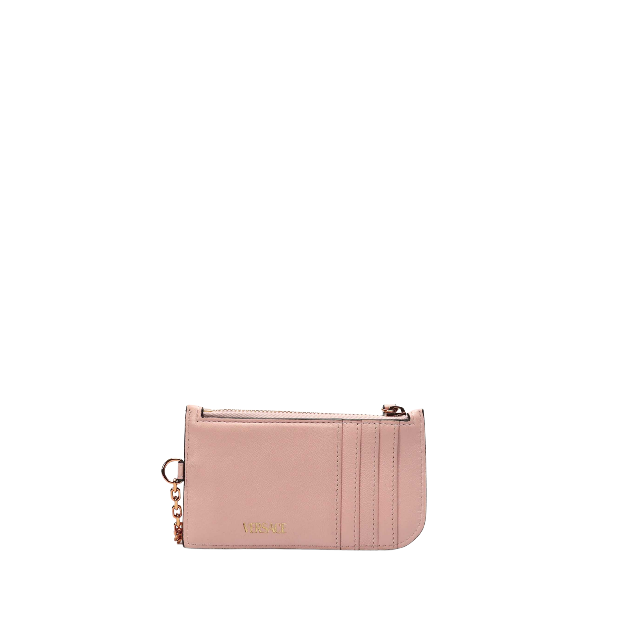 Versace Pink Quilted Card Case Keychain