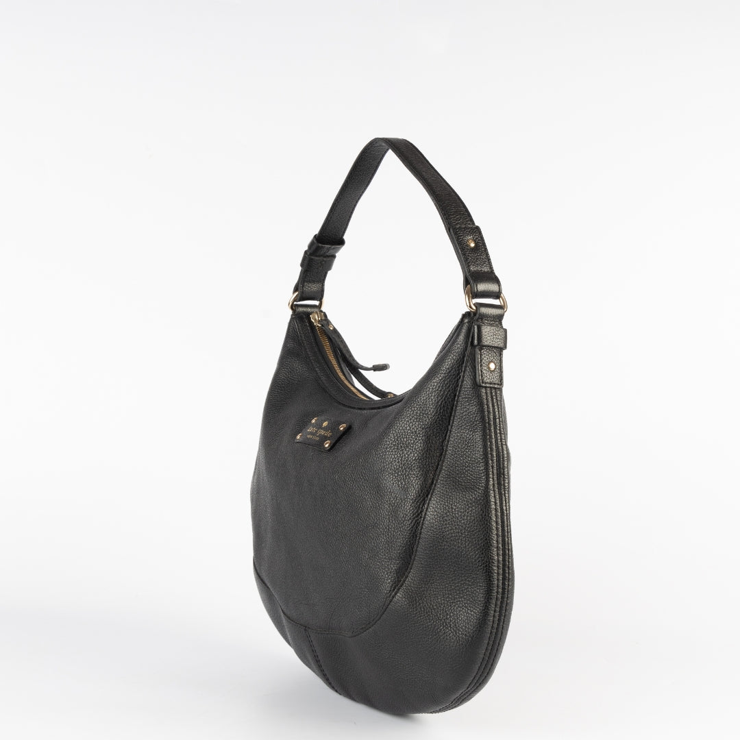 Kate Spade Black Leather Hobo Bag