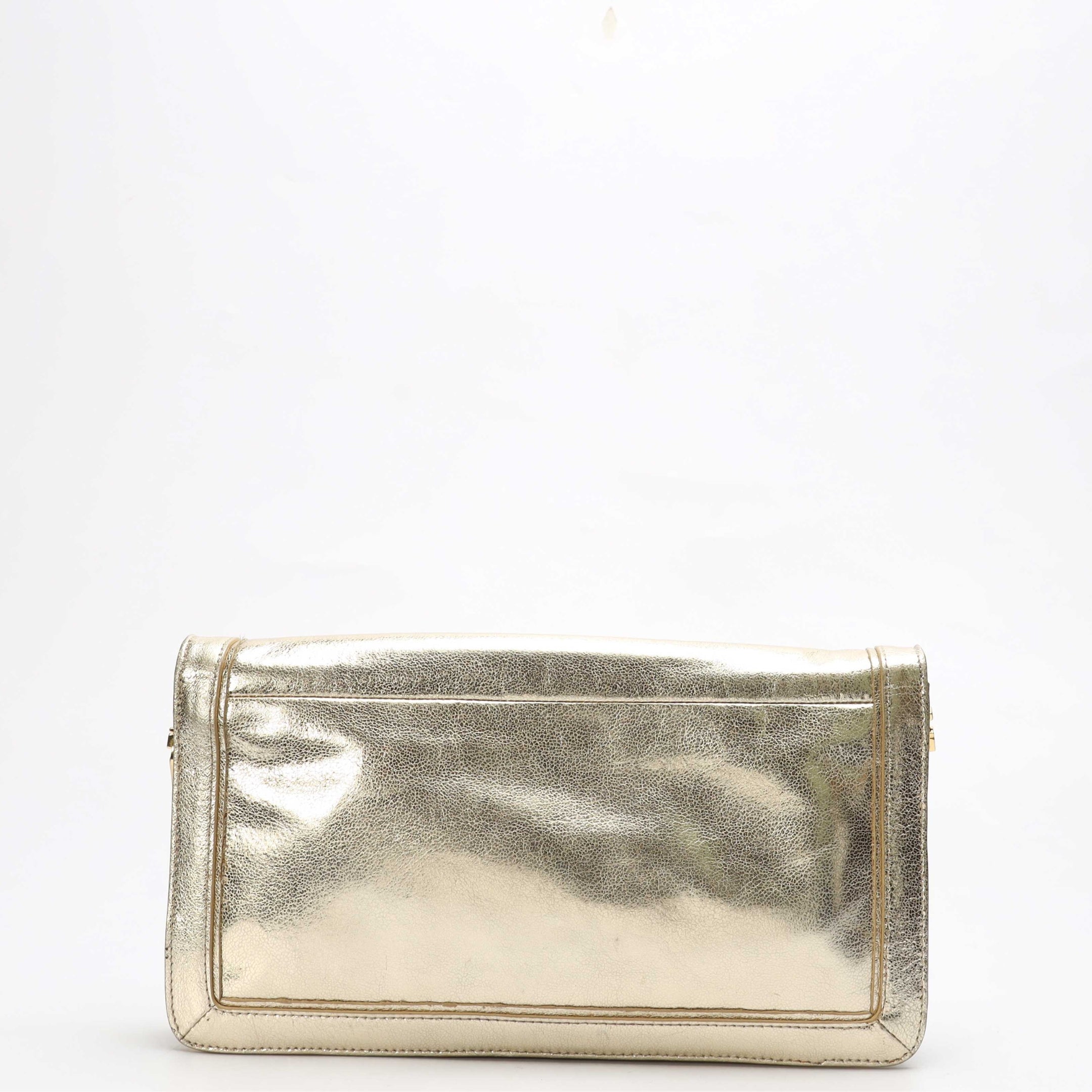 Tory Burch Reva Metallic Gold Clutch