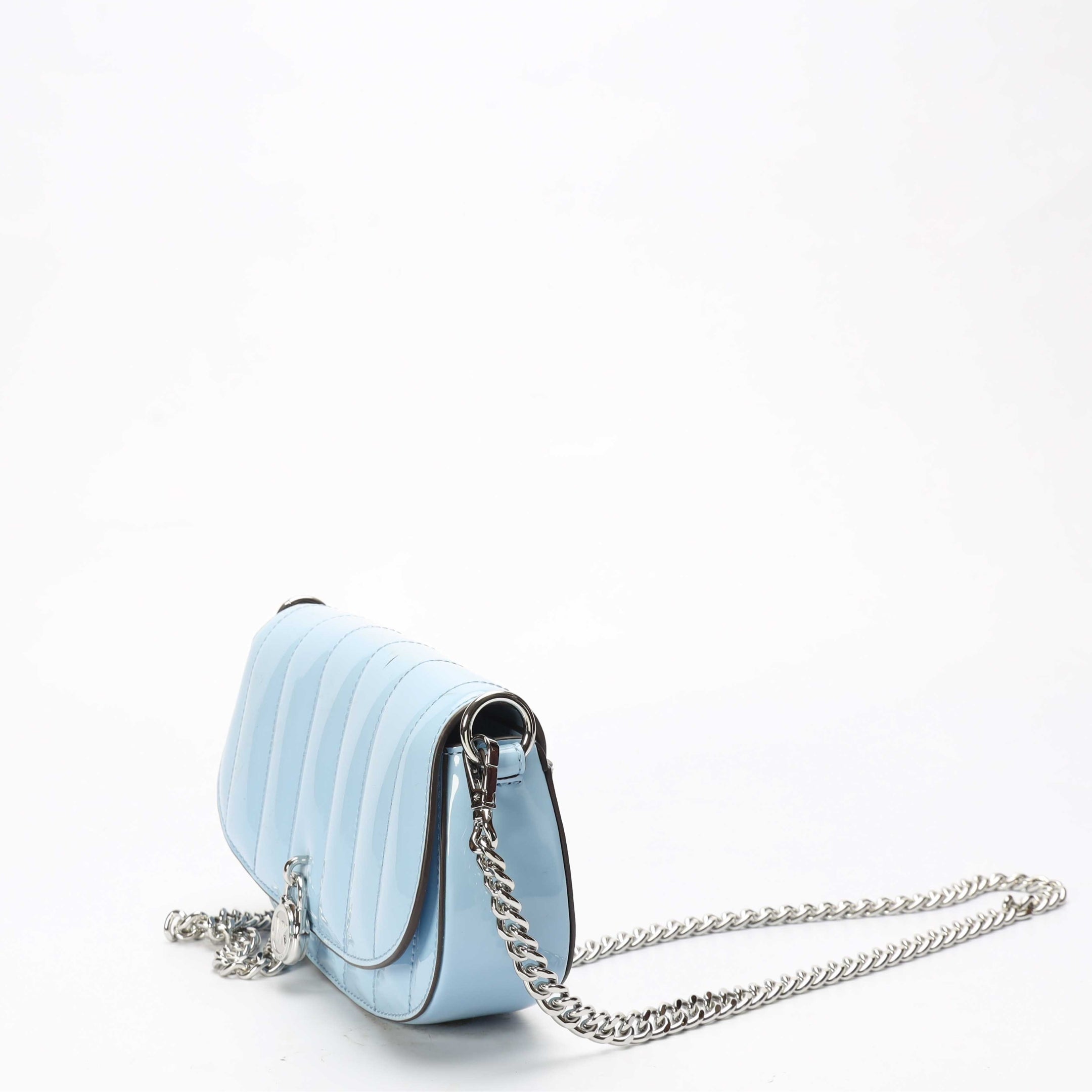 Michael Kors Mila Blue Small Patent Crossbody Bag