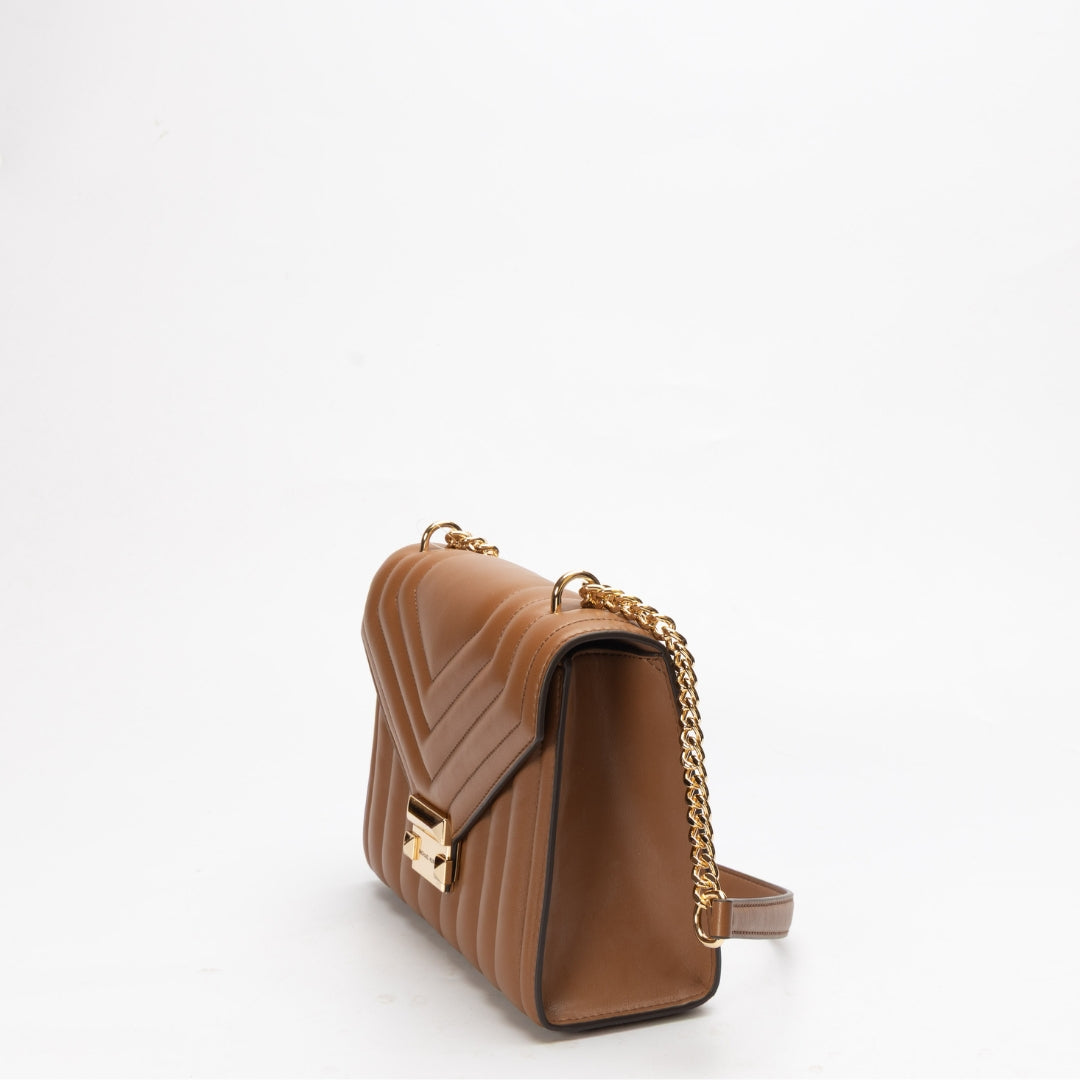 Michael Kors Brown Whitney Quilted Shoulder Bag