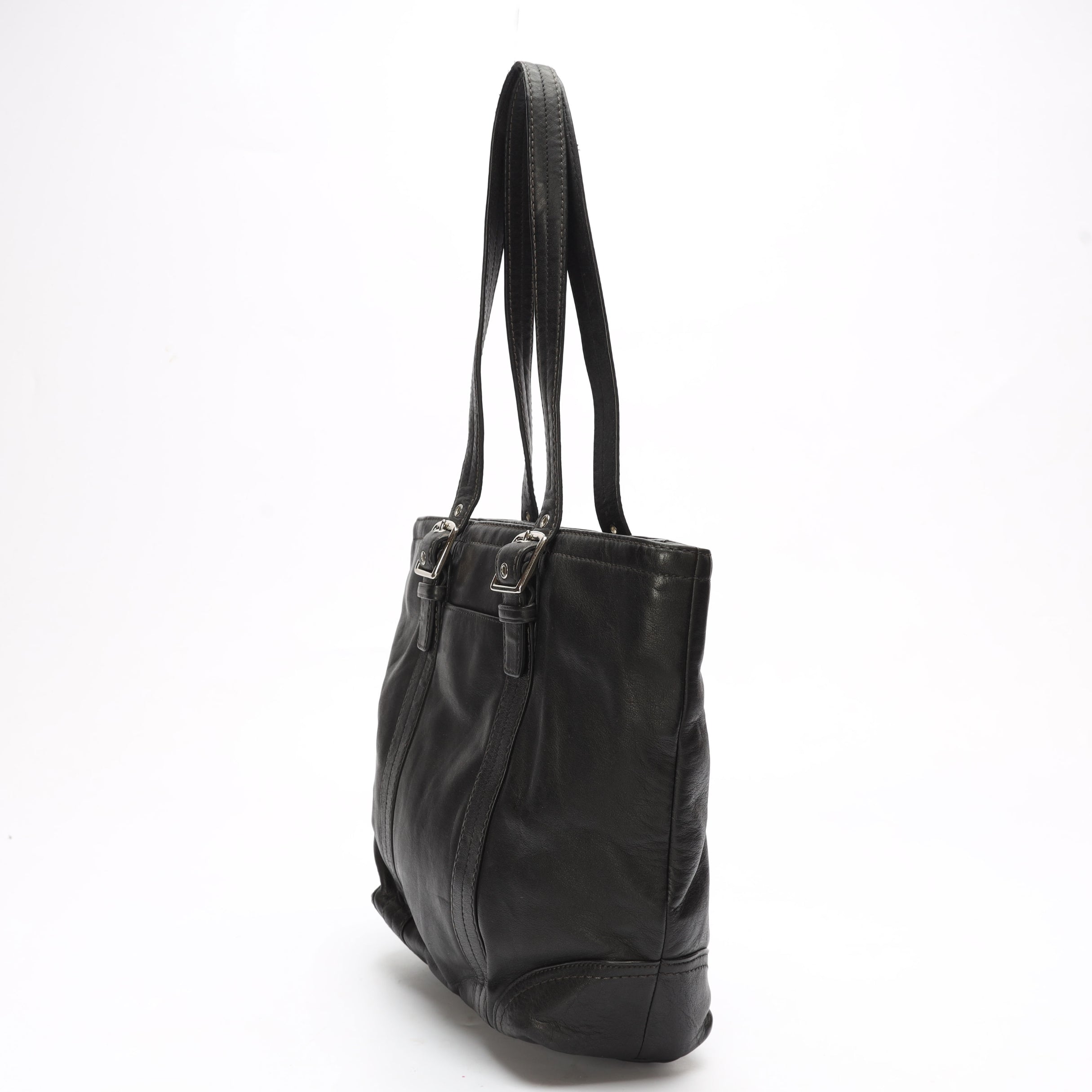 バッグ Coach Hamptons Signature Tote Bag BLACK Coach Black Hampton Tote