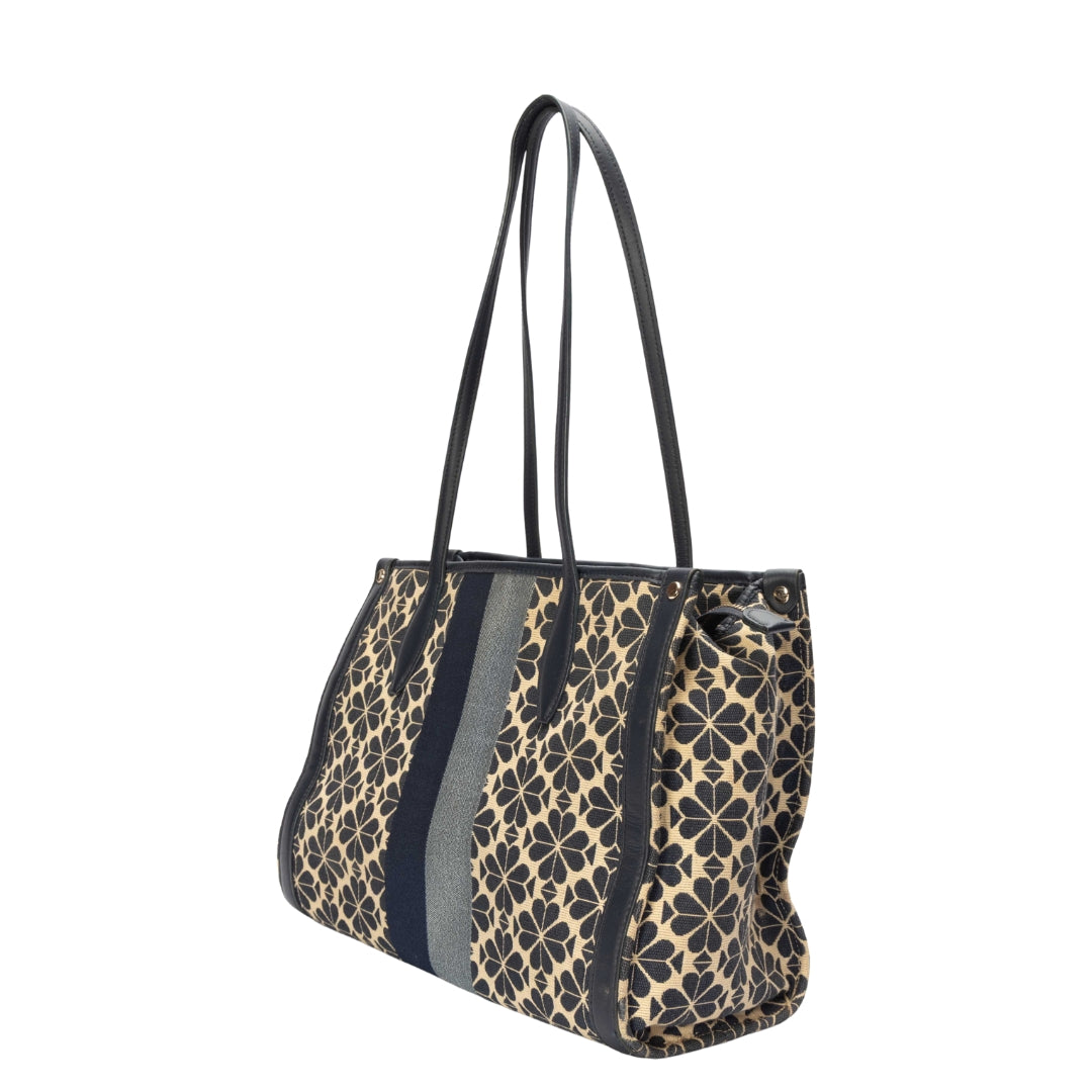 Kate Spade Flower Jacquard Stripe Market Tote