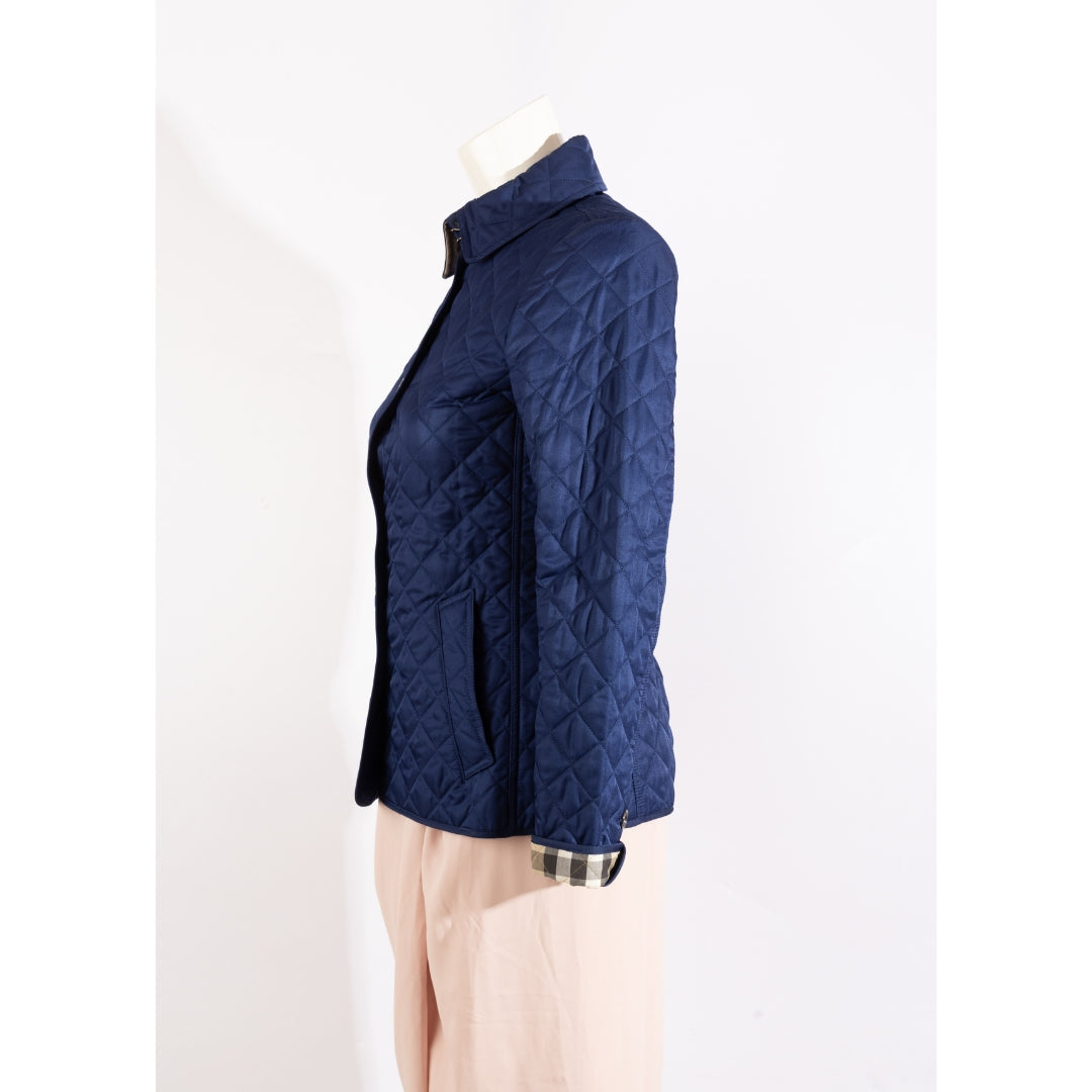 Burberry Blue Fernleigh Thermoregulated Diamond Quilted Jacket