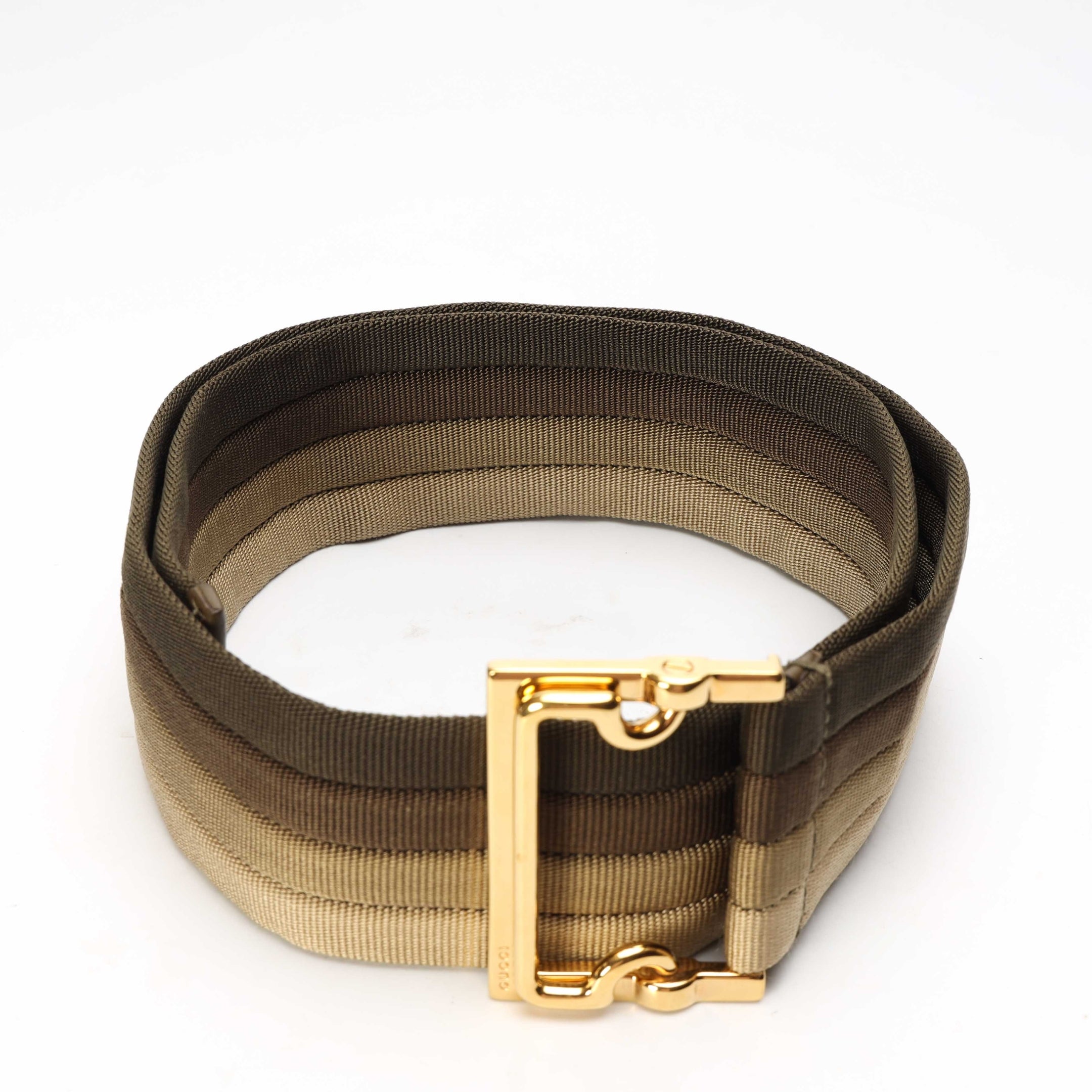 Gucci Colorblock Canvas Square Buckle Belt