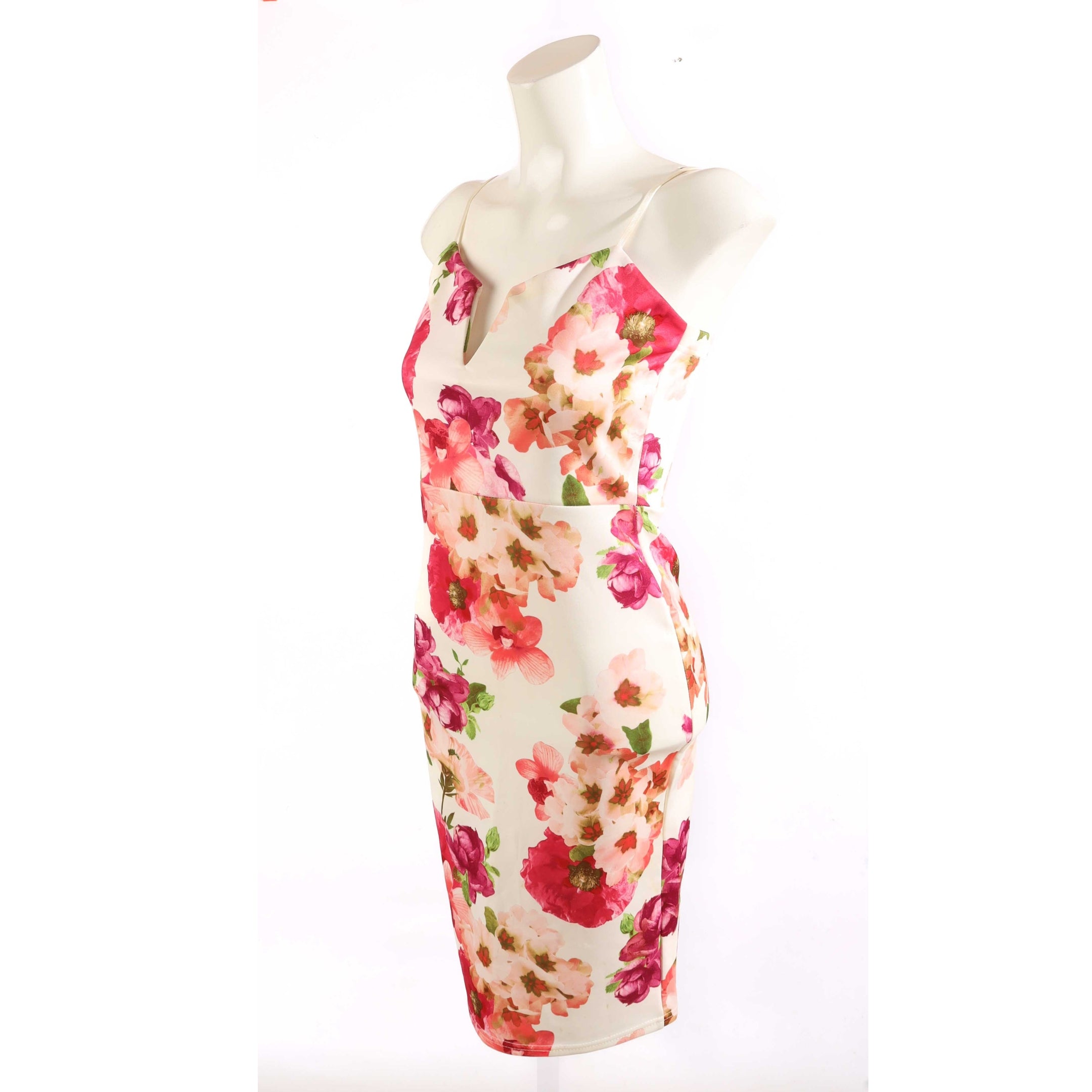 Quiz Pink Floral Bodycon Dress