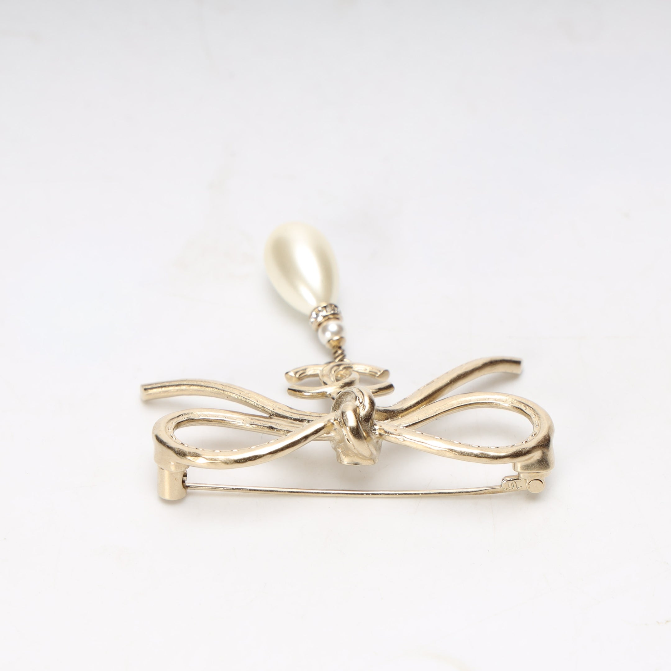 Chanel Bow Pearl Brooch