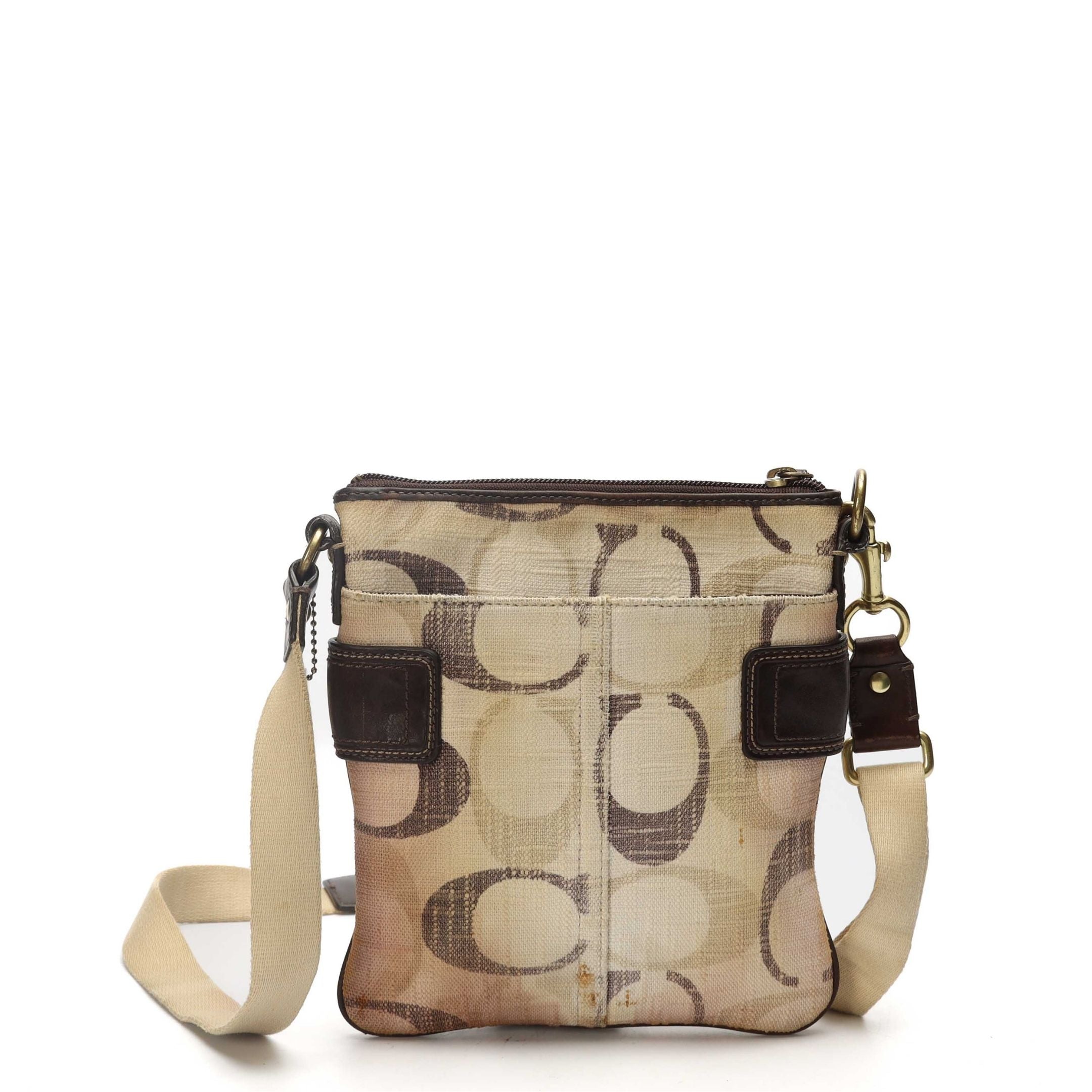 Coach Beige Logo Swingpack Crossbody Bag