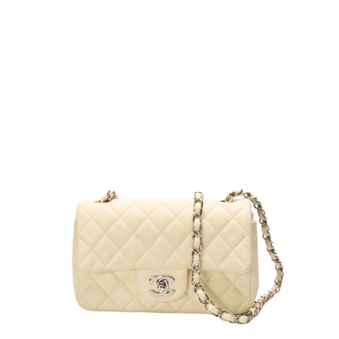 Chanel White Classic Mini Square Flap Bag