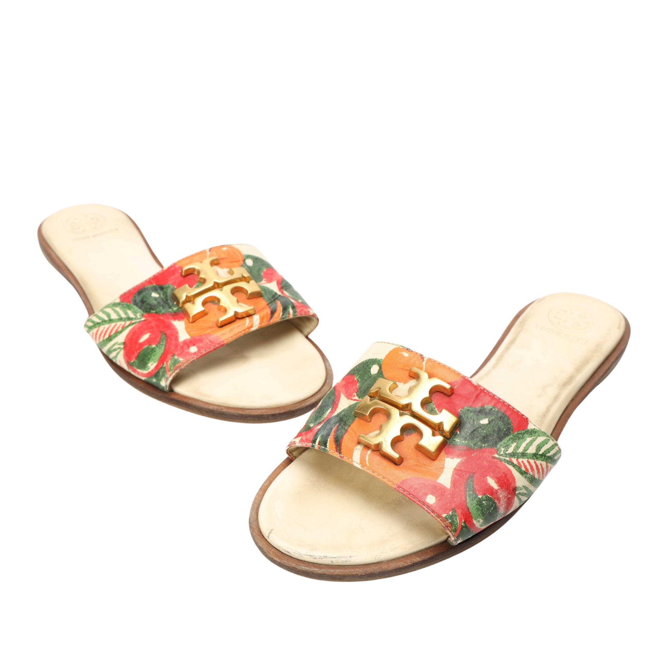 Tory Burch White Everly Slides
